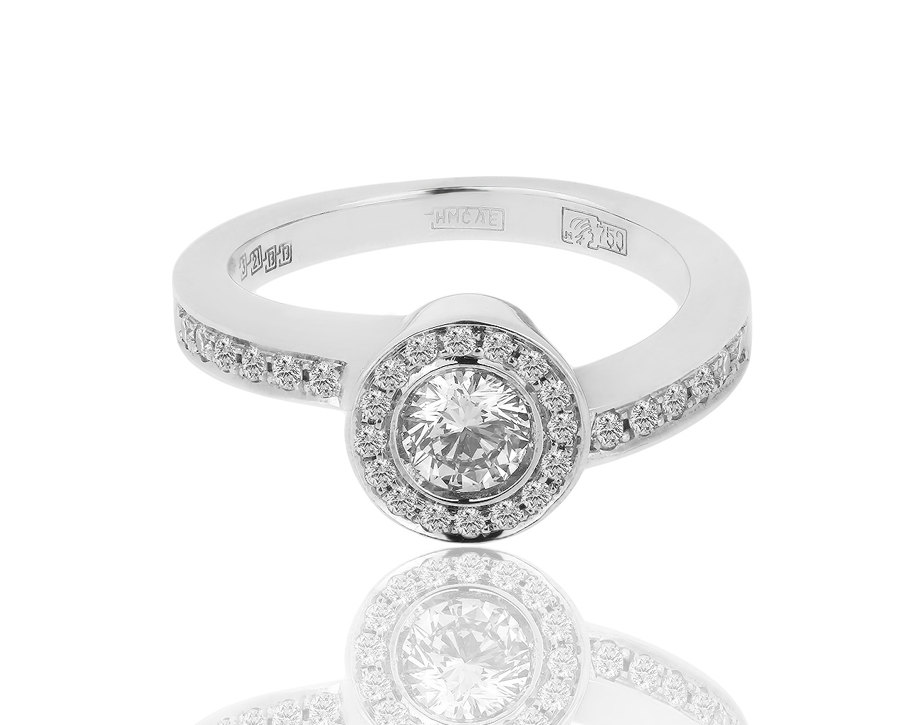 Изящное золотое кольцо с бриллиантами 0.52ct 060319/6