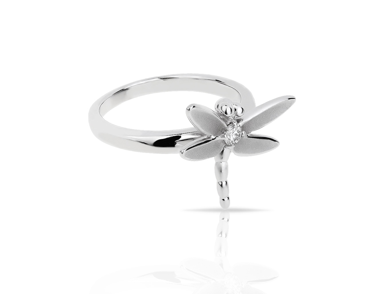 Оригинальное золотое кольцо с бриллиантом Tiffany&Co Dragonfly
