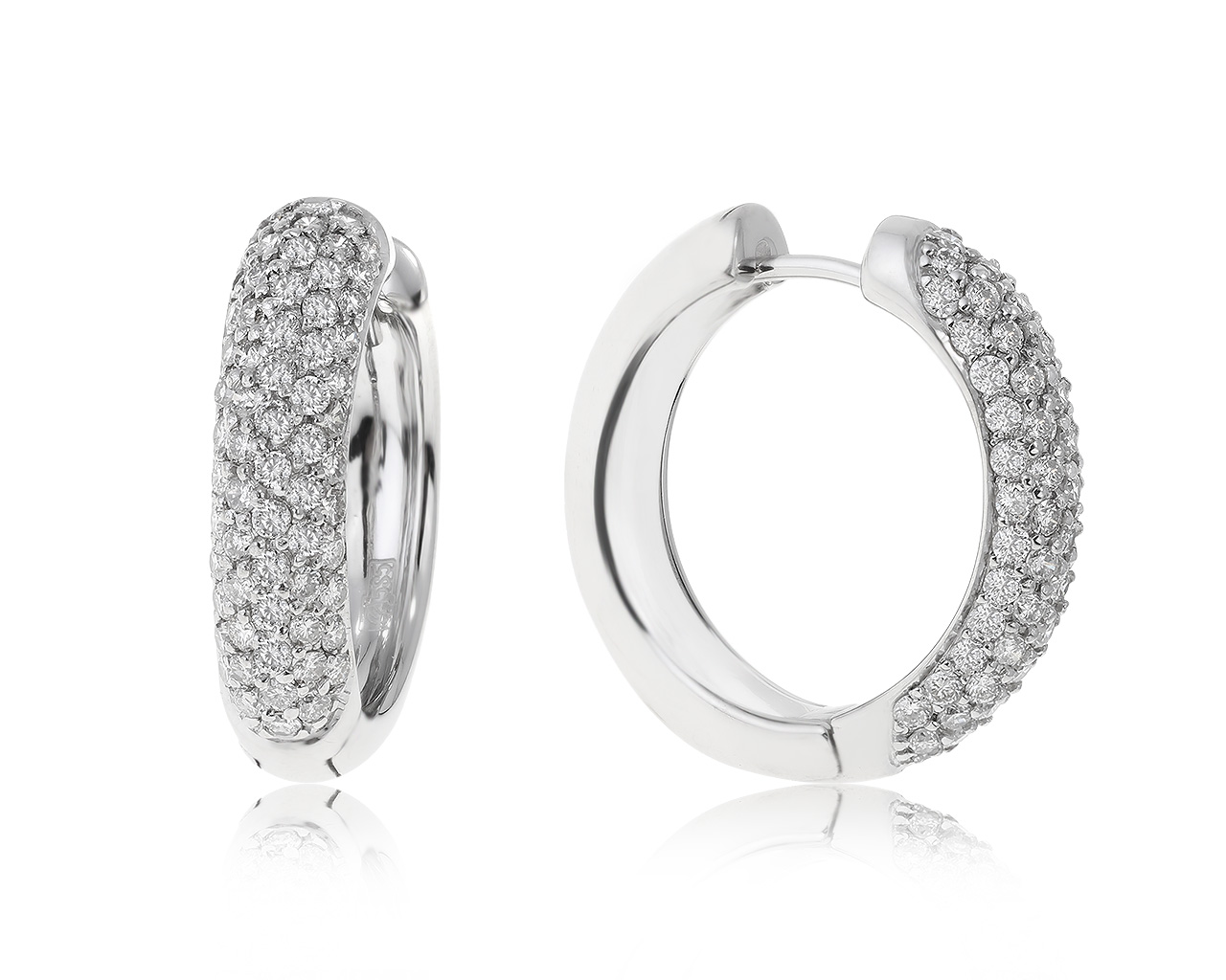 Солидные золотые серьги с бриллиантами 1.69ct 270421/13