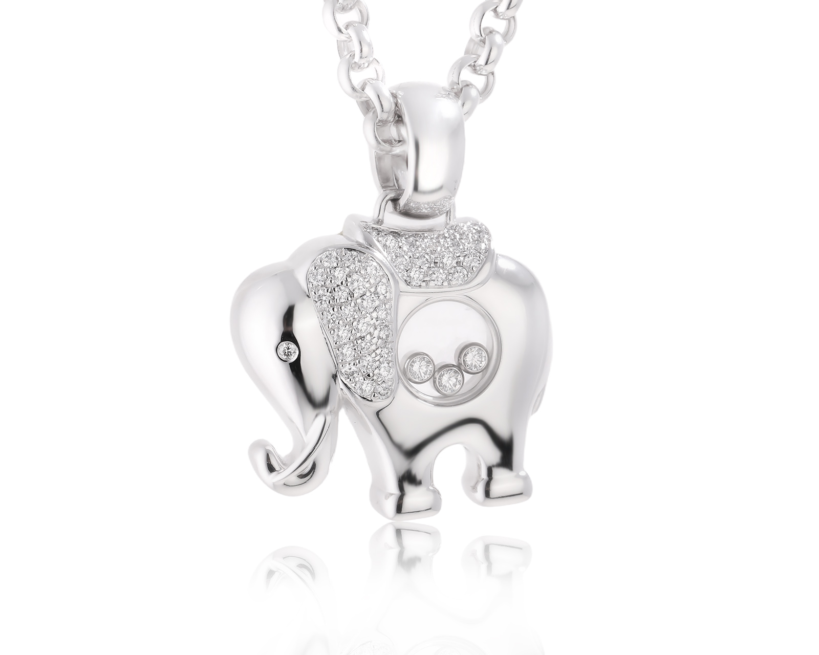 Оригинальный золотой кулон c бриллиантами 0.82ct Chopard Happy Diamonds Elephant 260724/1
