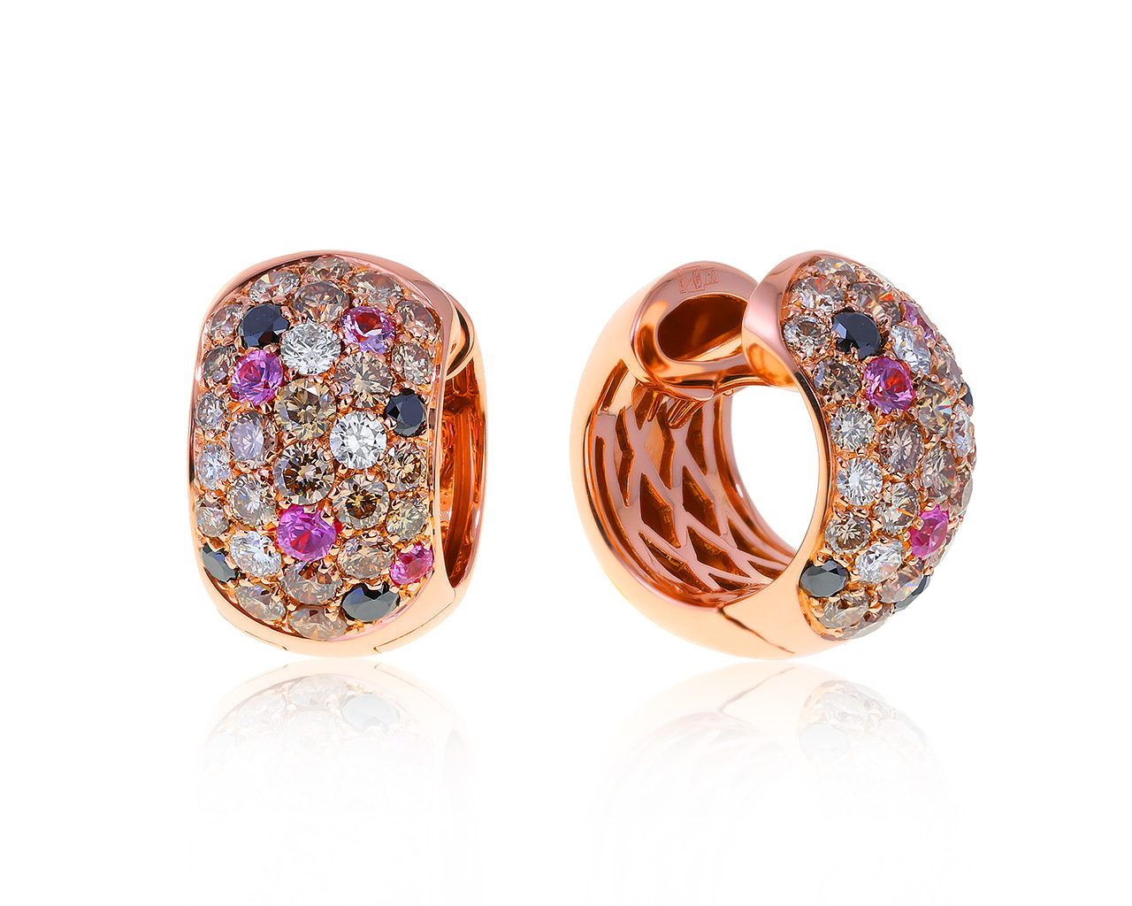 Оригинальные золотые серьги с бриллиантами 3.07ct Wempe 100521/8