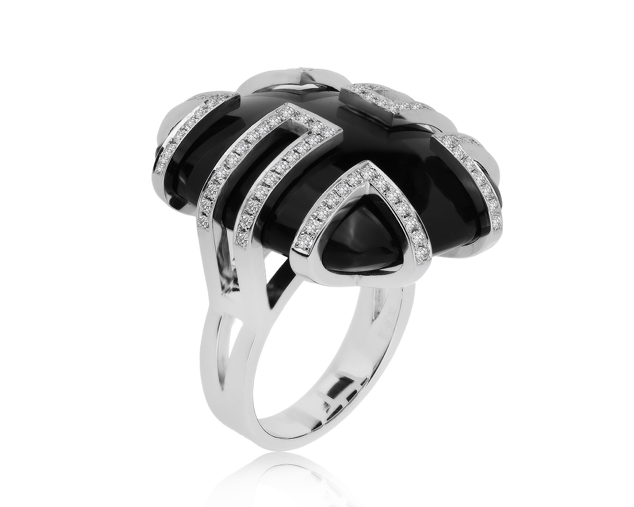 Неординарное золотое кольцо с черным ониксом 30.70ct 006600/00