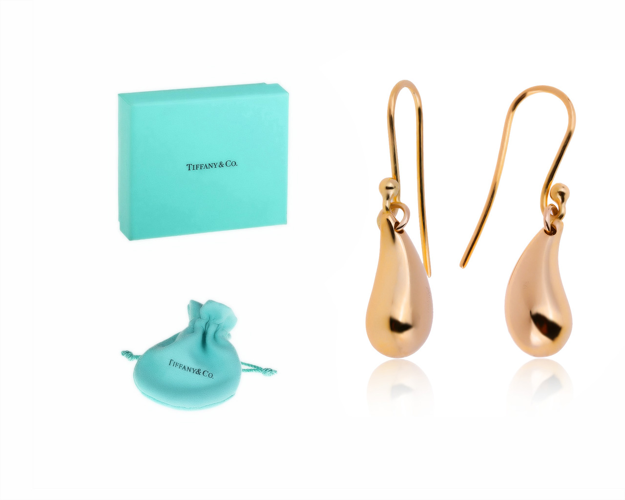 Оригинальные золотые серьги Tiffany&Co