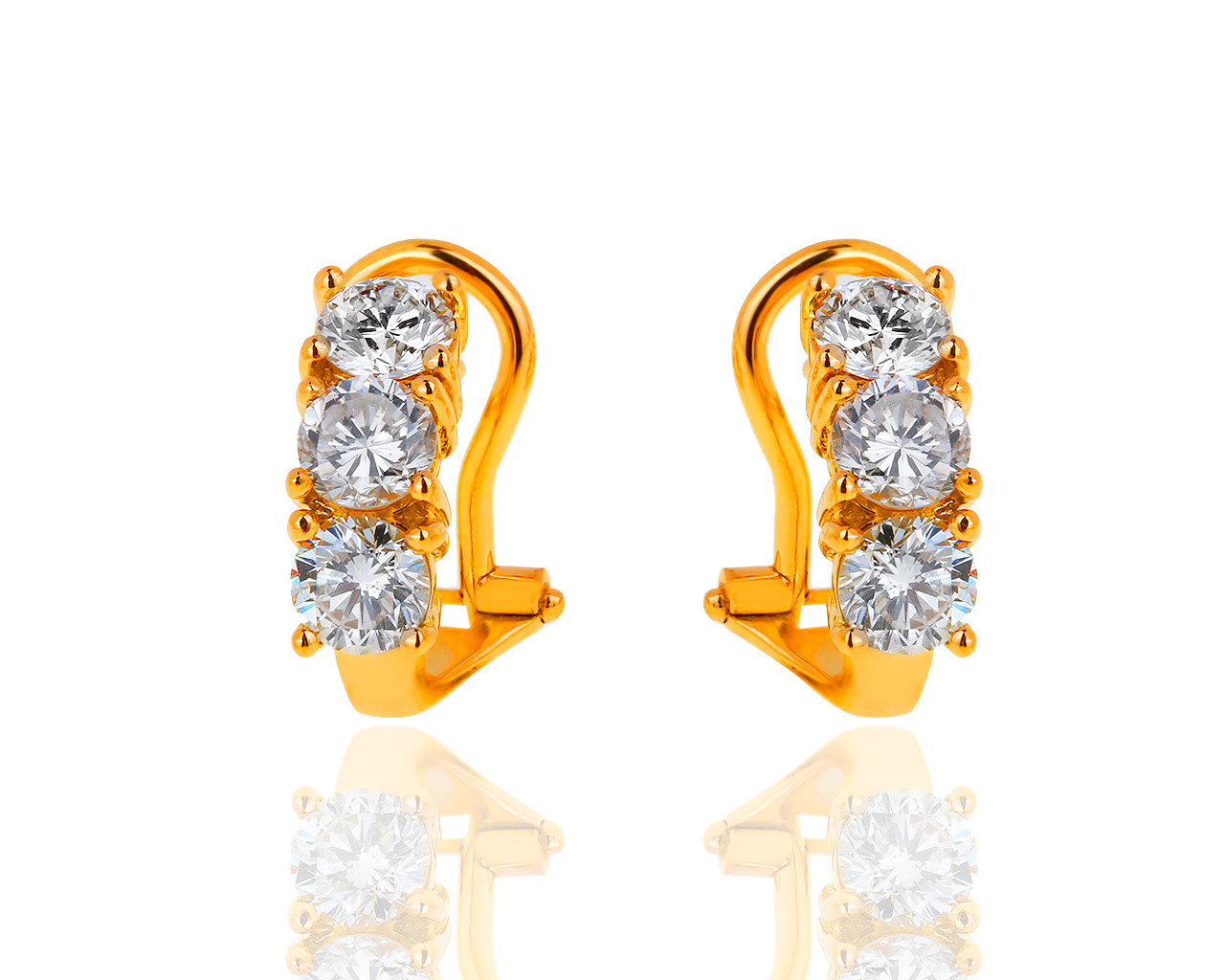 Оригинальные золотые серьги с бриллиантами 2.01ct Carl F. Bucherer 220319/5