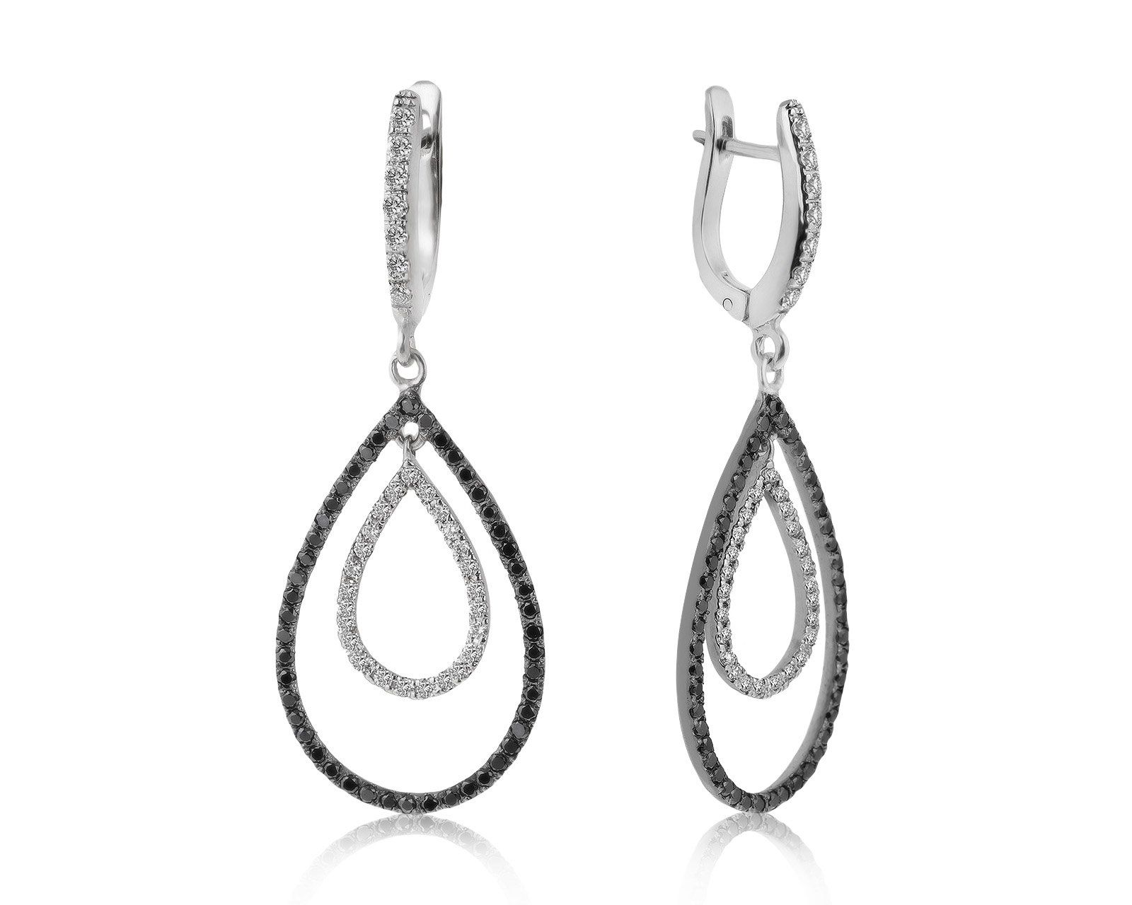 Элегантные золотые серьги с бриллиантами 1.33ct