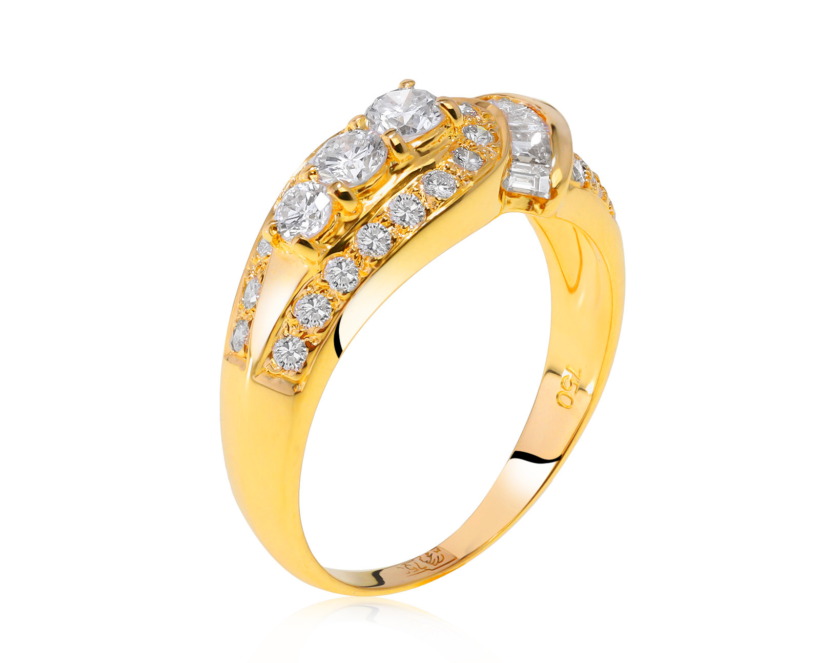 Притягательное золотое кольцо с бриллиантами 1.05ct 080621/10