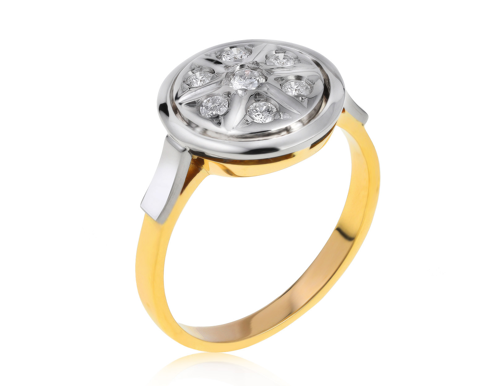 Винтажное золотое кольцо с бриллиантами 0.33ct СССР 080721/3