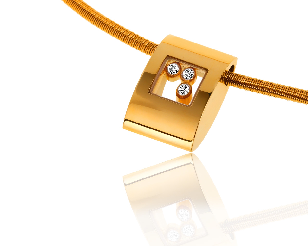 Роскошное золотое колье с бриллиантами 0.15ct Chopard 130617/1