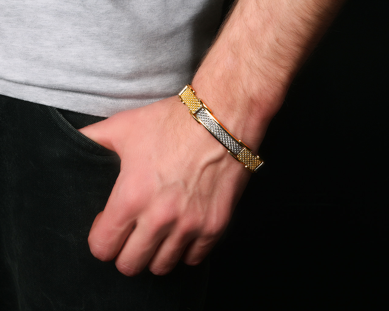 Солидный мужской браслет с бриллиантами 1.05ct на руку – купить по цене 349500 ₽ с доставкой в интернет-магазине Mister Diamond