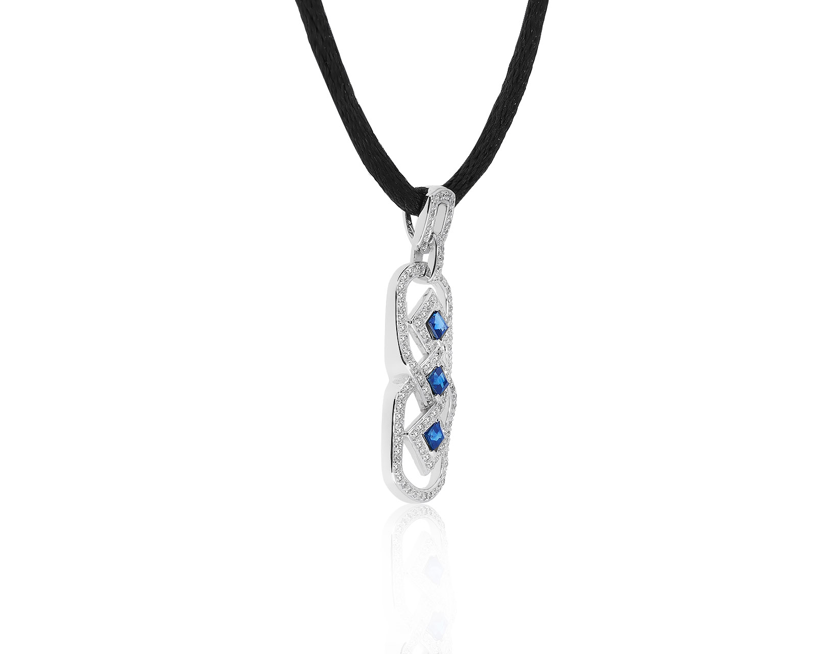 Прекрасный золотой кулон с сапфирами 0.30ct