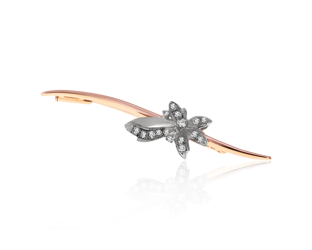 Чарующая золотая брошь с бриллиантами 0.25ct 271220/14