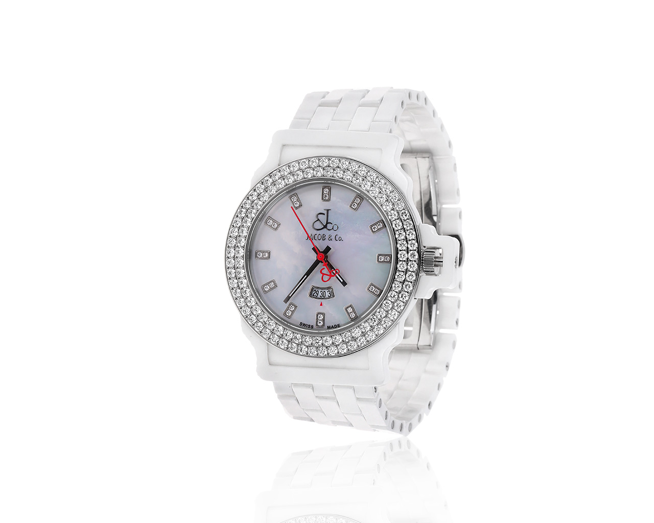 Оригинальные стальные часы с бриллиантами 2.82ct Jacob&Co 231119/1