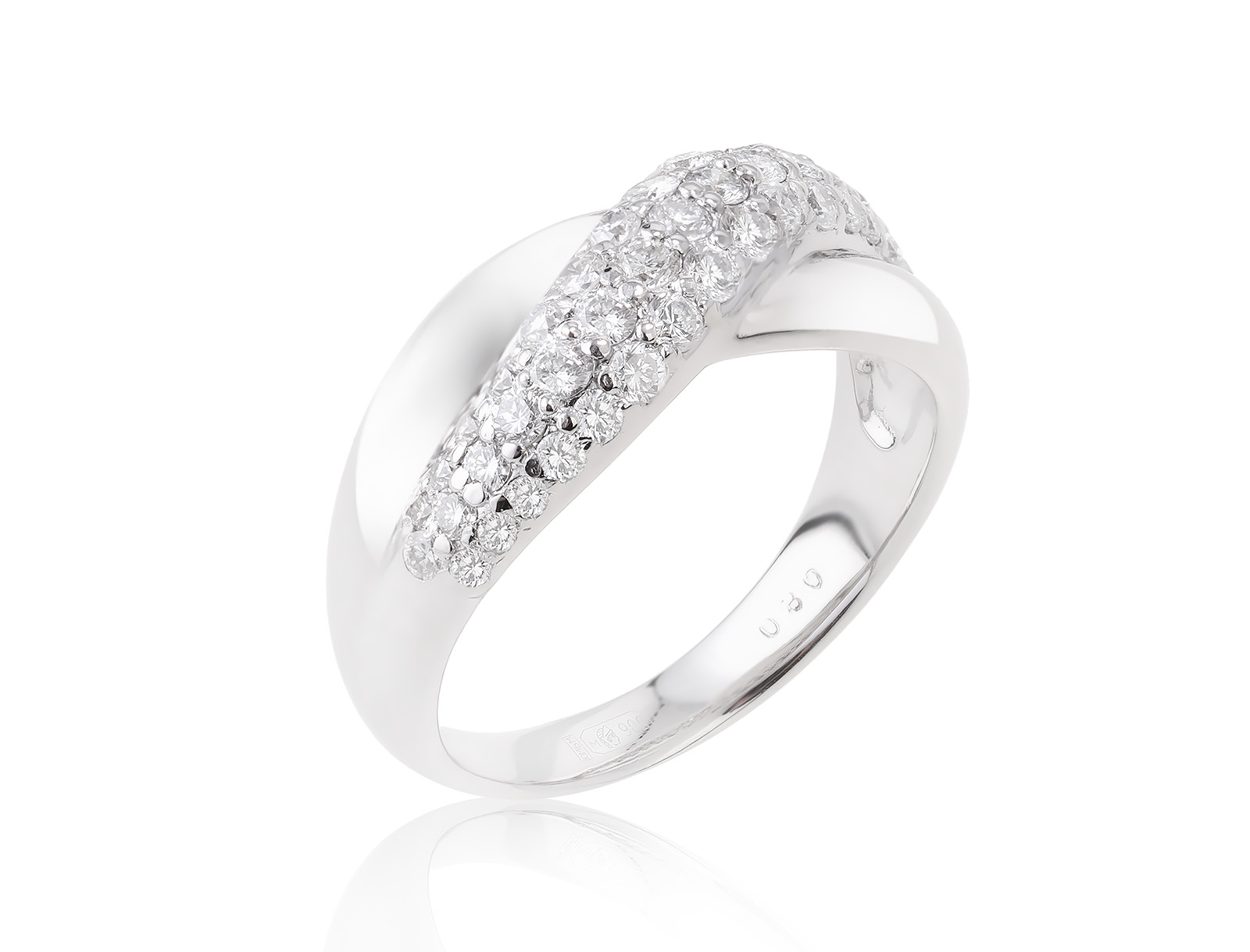 Платиновое кольцо с бриллиантами 0.80ct 190224/44