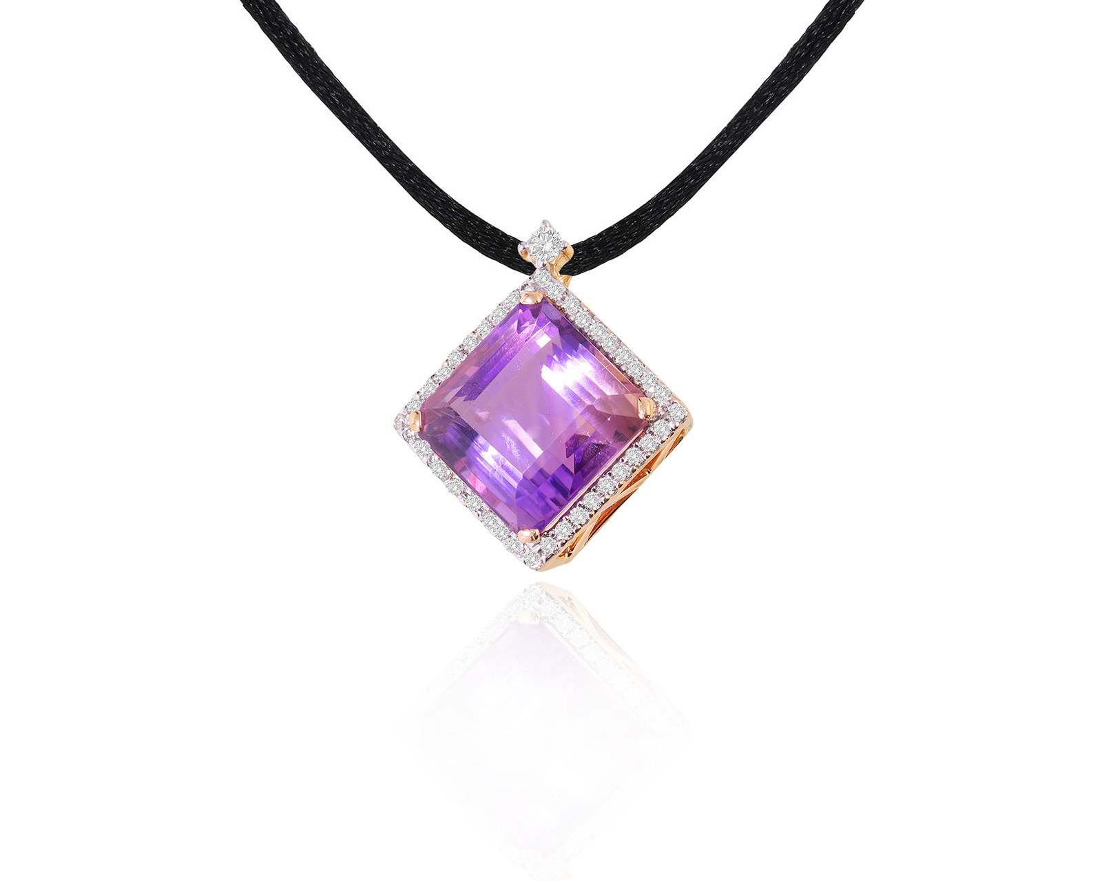 Красивый золотой кулон с аметистом 15.25ct 170123/26