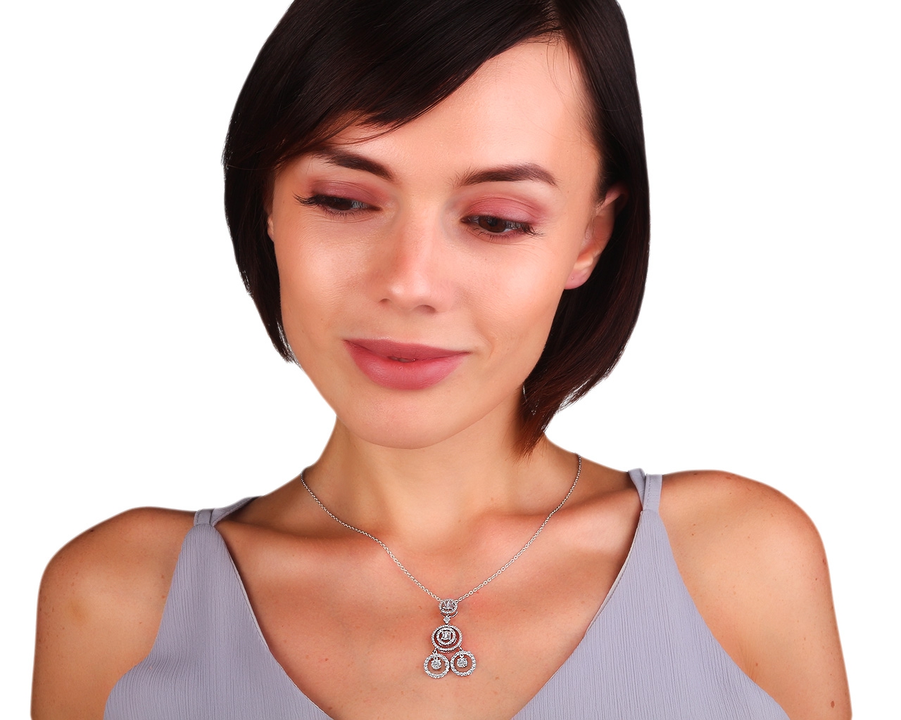 Достойное золотое колье с бриллиантами 1.55ct