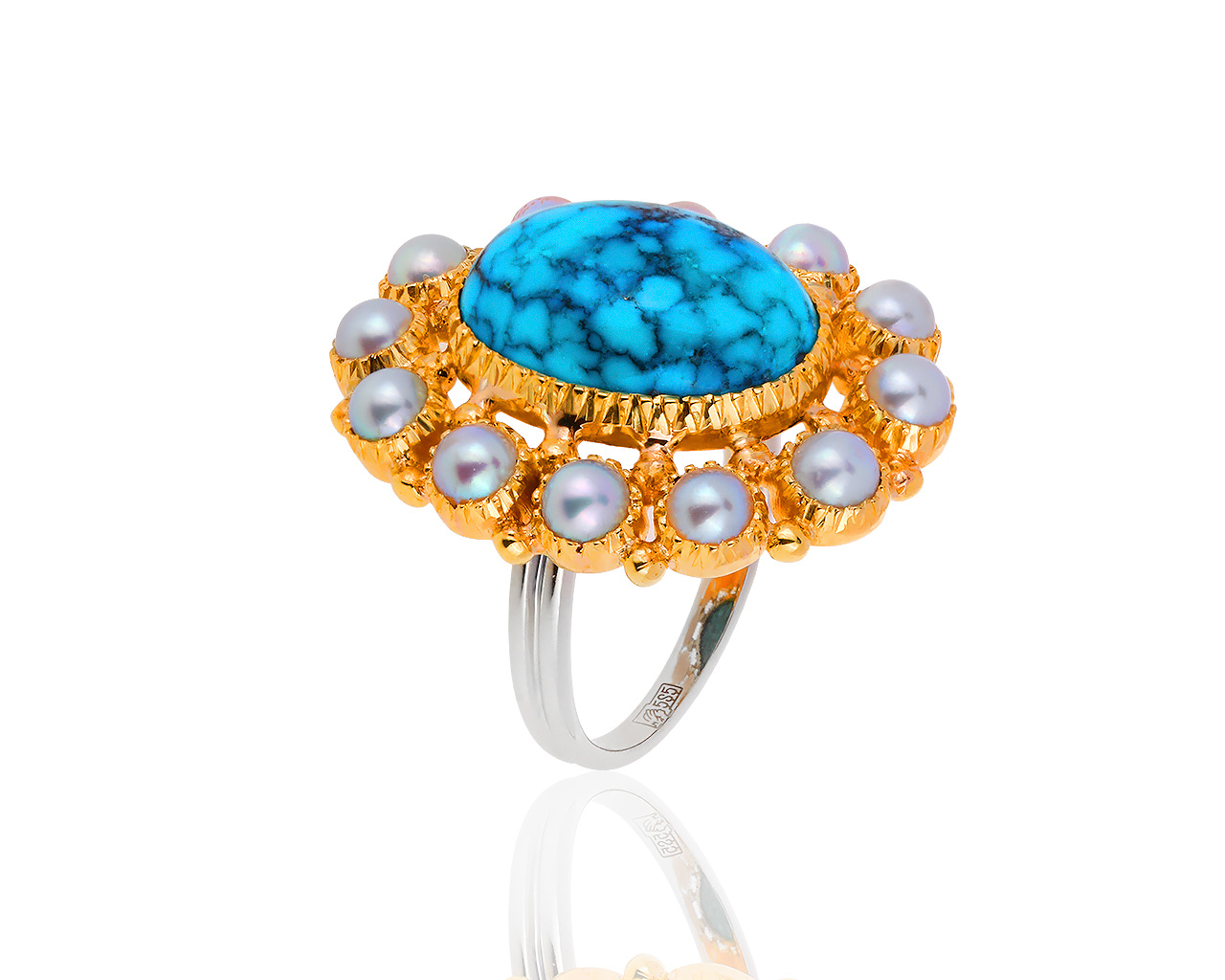 Великолепное золотое кольцо с бирюзой 7.49ct 270719/4