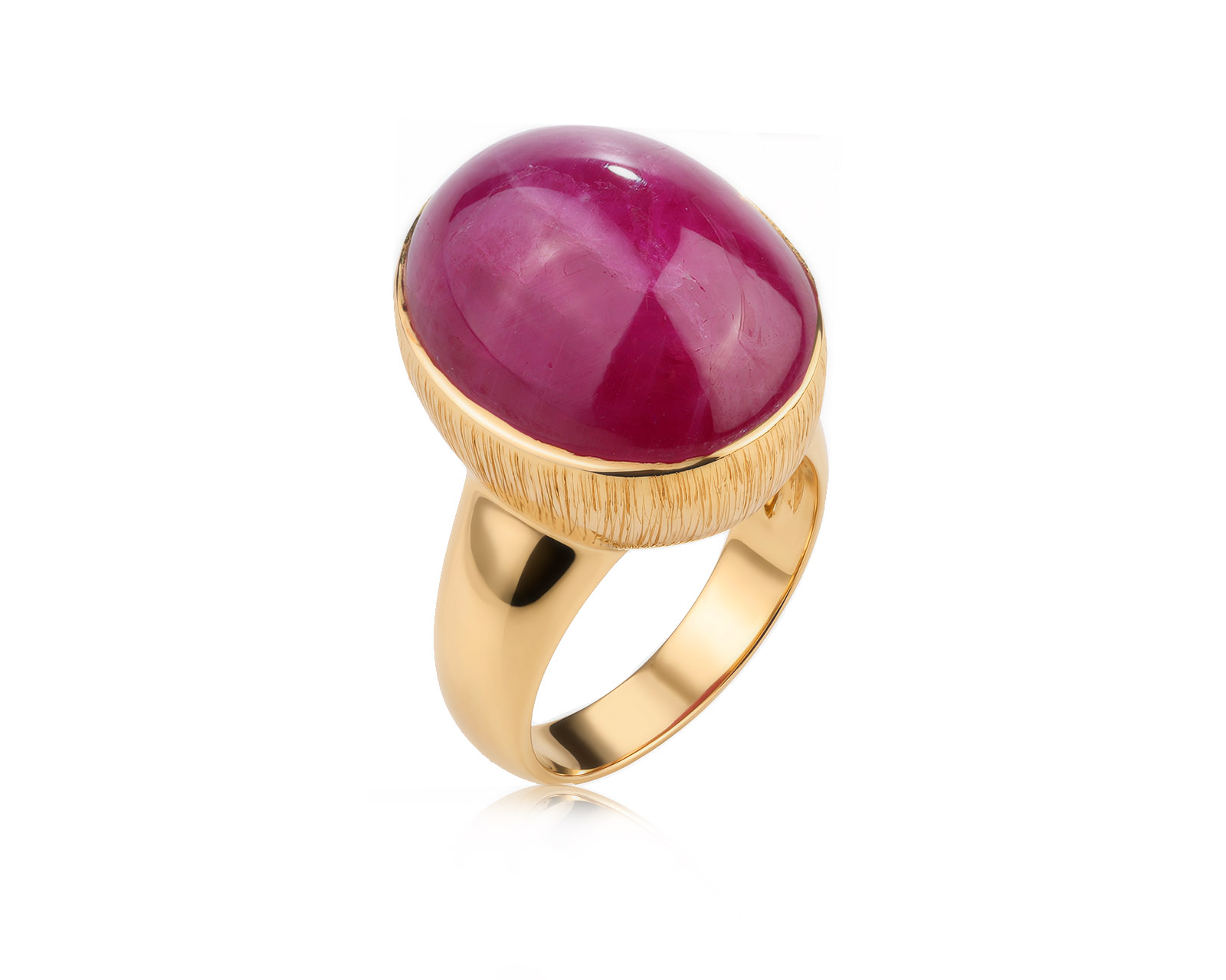 Оригинальное золотое кольцо с пурпурно-красным сапфиром 25.00ct Ilgiz F 130826/1