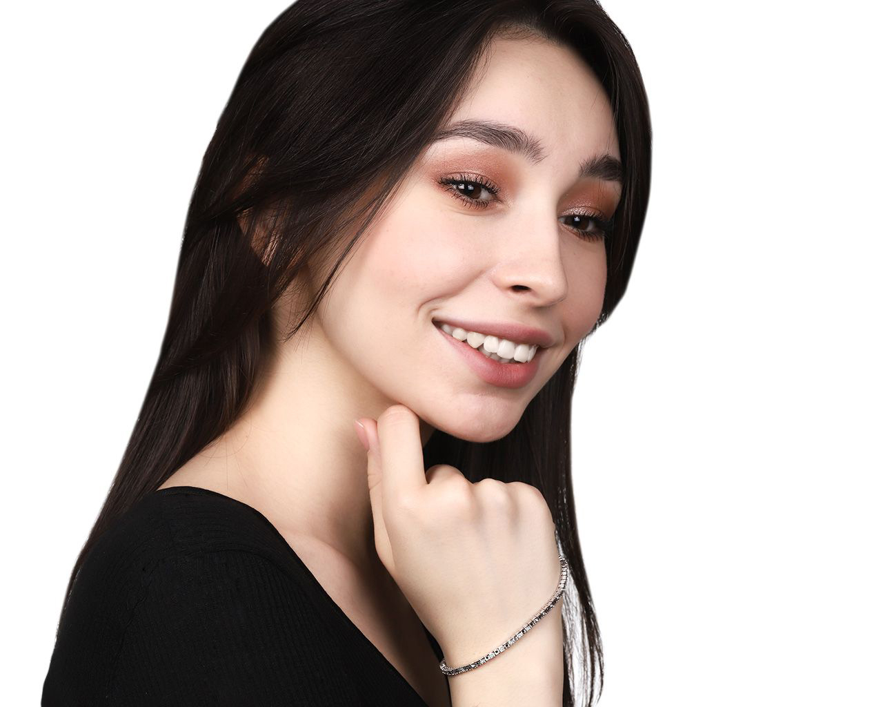 Солидный золотой браслет с бриллиантами 0.43ct