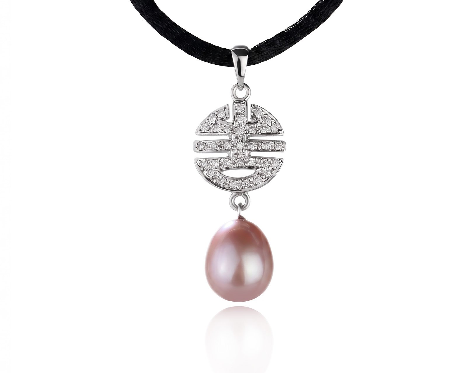Оригинальный золотой кулон с жемчугом и бриллиантами 0.13ct MiMi 020526/2