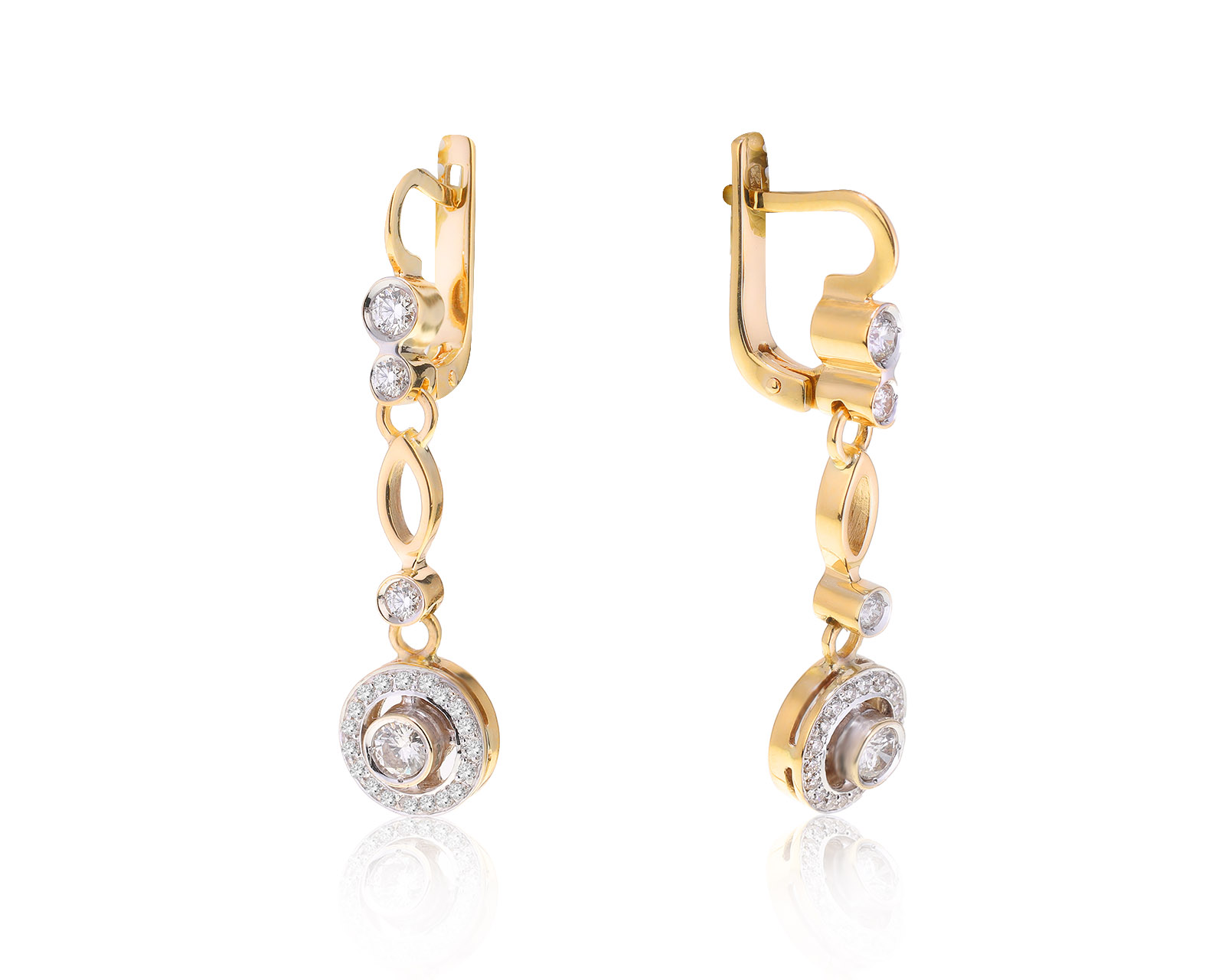 Безупречные золотые серьги с бриллиантами 0.94ct 071022/2