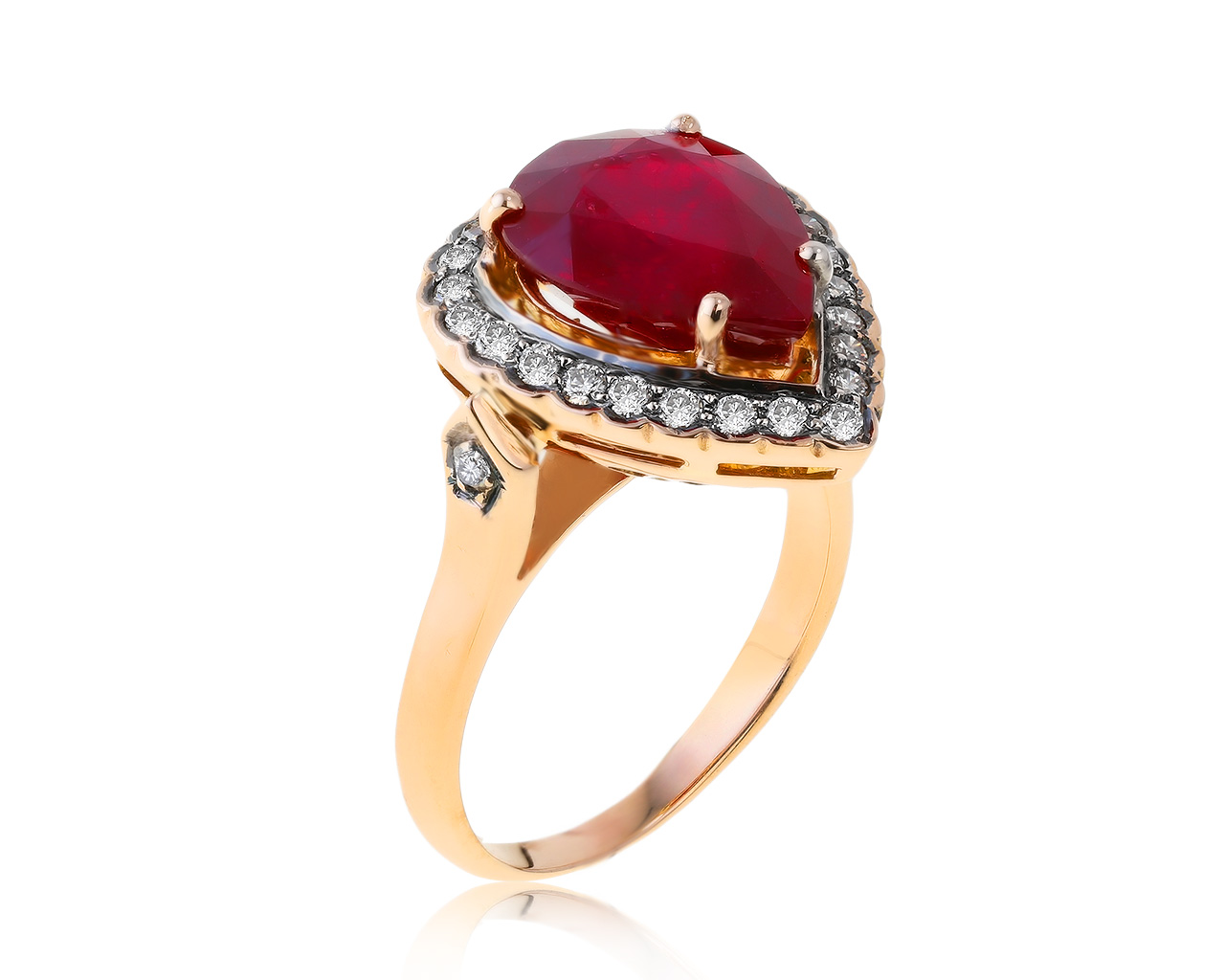 Женственное золотое кольцо с рубином 5.40ct 160421/10