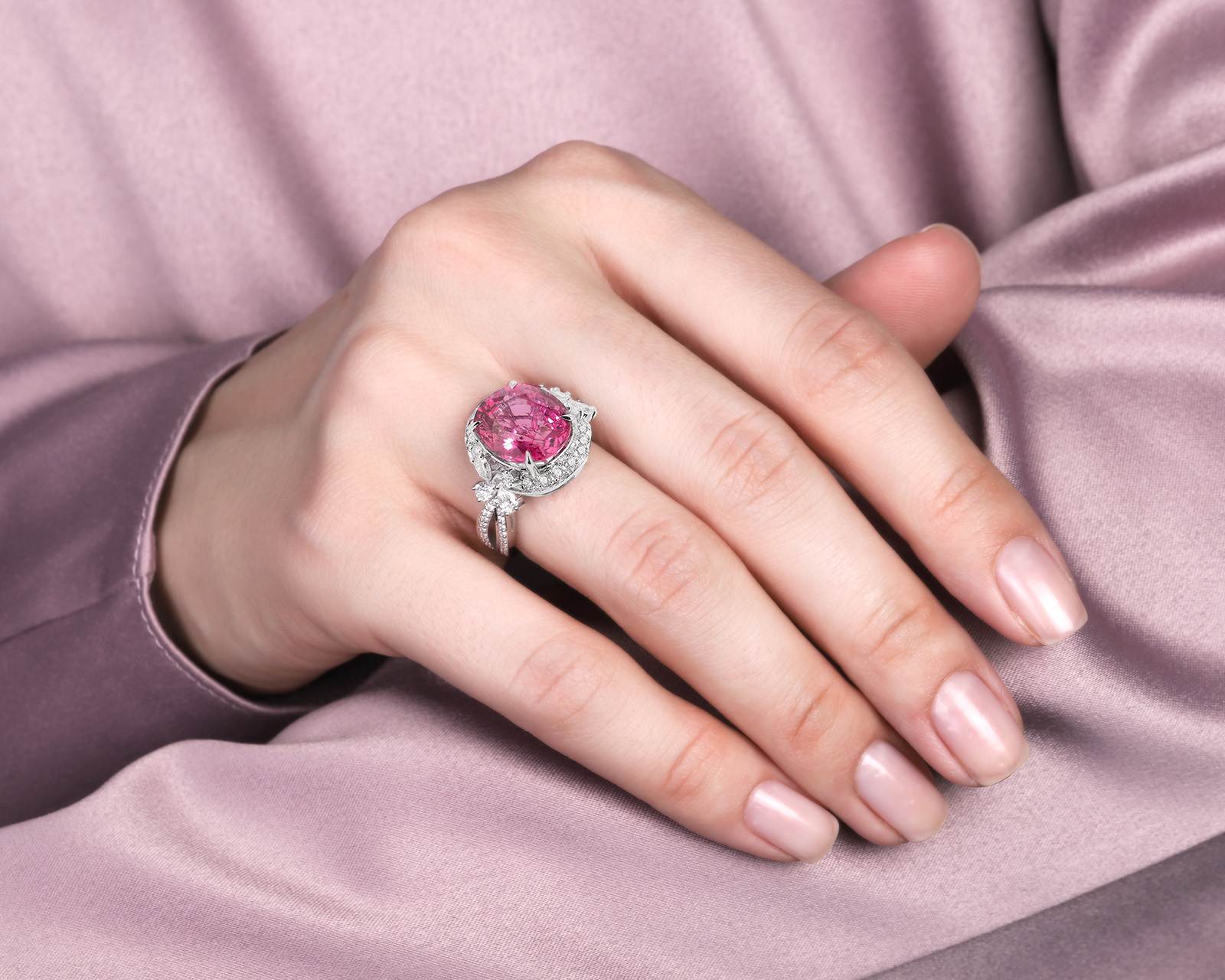 Золотое кольцо с турмалином 7.39ct и бриллиантами 1.20ct Evgeny Matveev