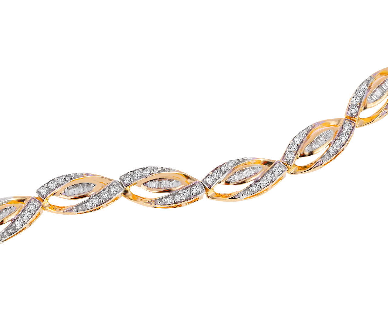 Шикарный золотой браслет с бриллиантами 1.36ct