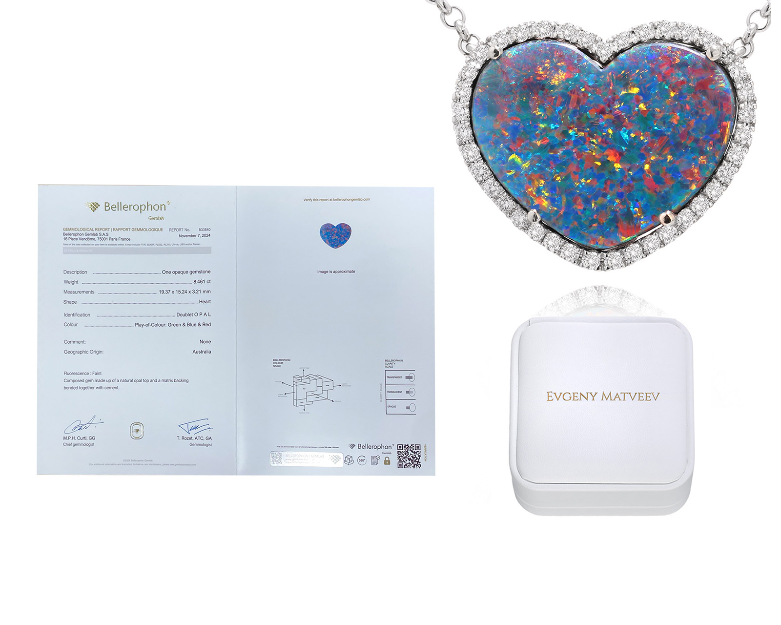 Золотое колье с опалом Австралия 8.46ct Evgeny Matveev