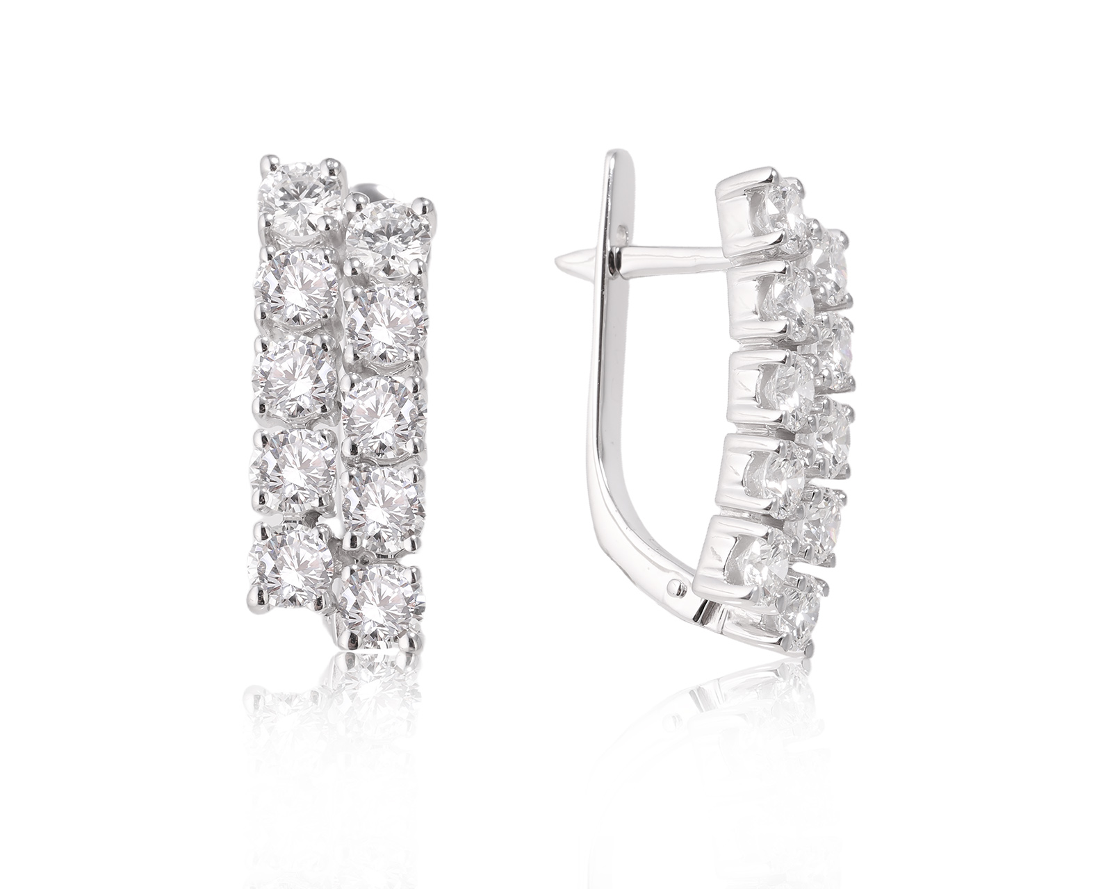 Золотые серьги с бриллиантами 2.50ct