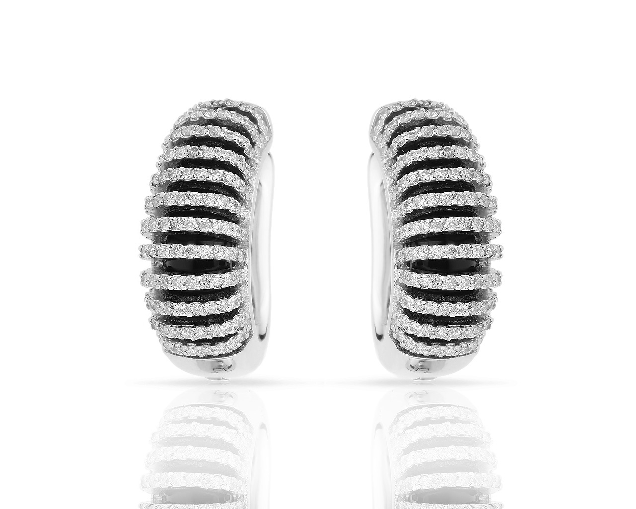 Золотые серьги с ониксом и бриллиантами 1.30ct 131119/10