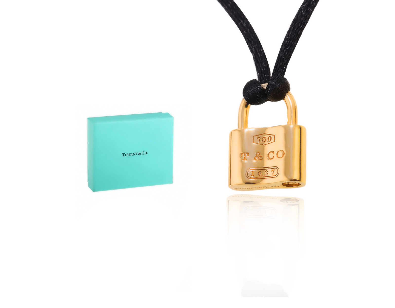 Оригинальный золотой кулон Tiffany&Co Lock