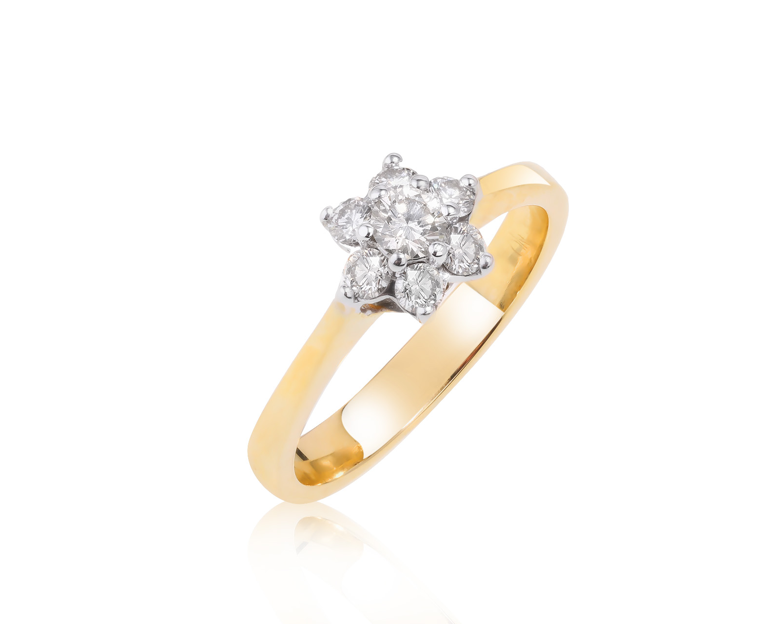 Богатое золотое кольцо с бриллиантами 0.51ct