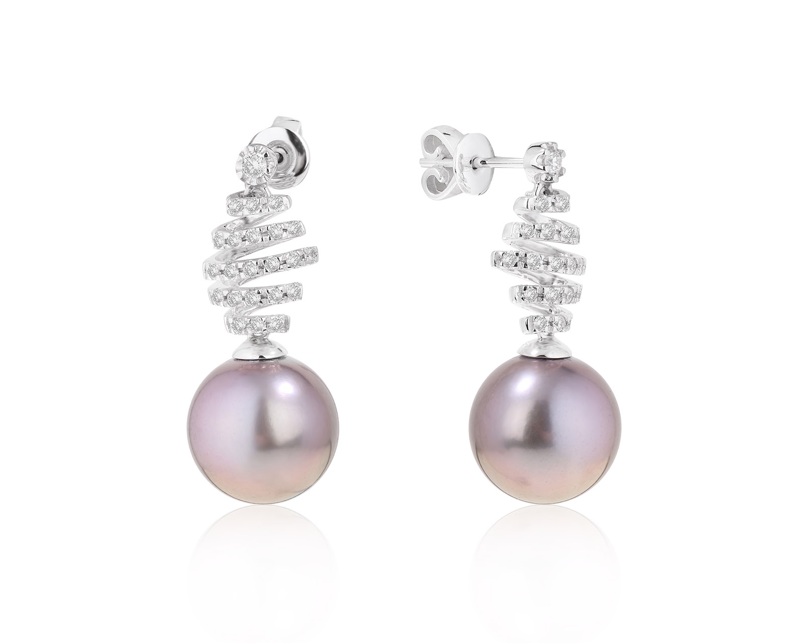 Романтичные золотые серьги с жемчугом 12.60 мм 221221/6