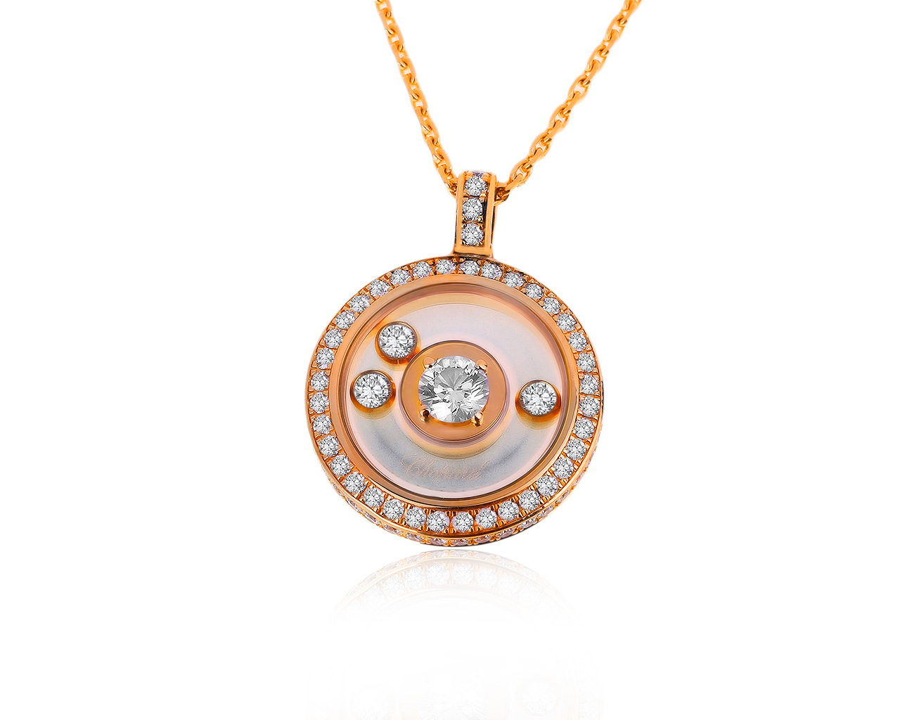 Оригинальный золотой кулон с бриллиантами 1.20ct Chopard 080620/2