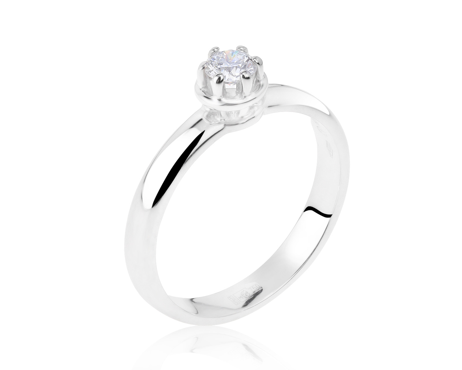 Оригинальное золотое кольцо с бриллиантом 0.24ct Damiani 051021/2