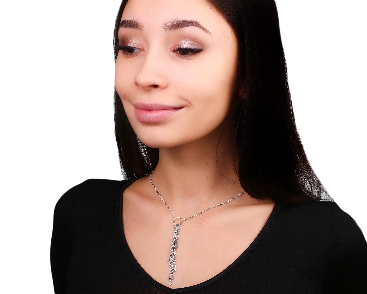 Элегантное золотое колье с бриллиантами 0.60ct