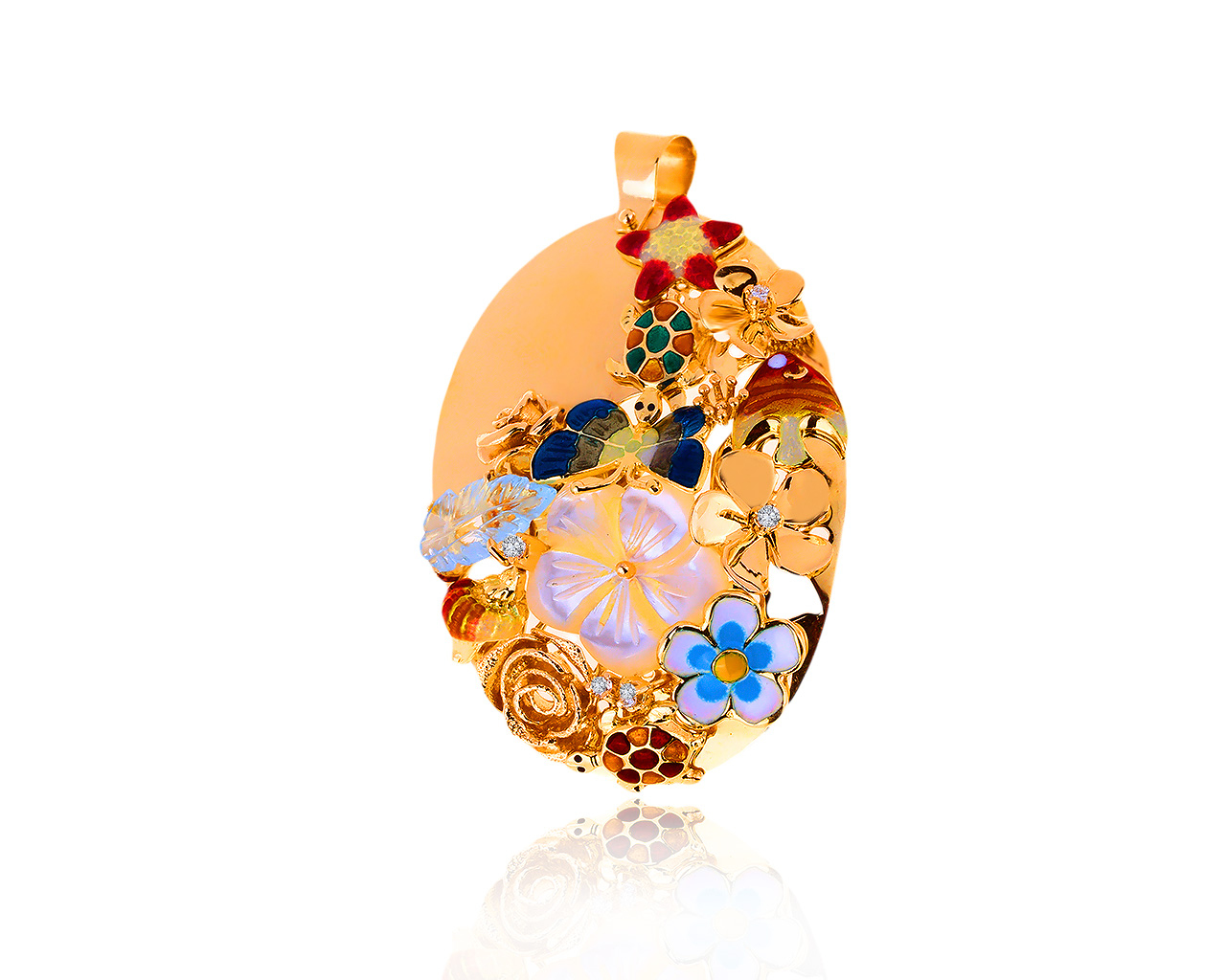 Оригинальный золотой кулон с бриллиантами 0.13ct Roberto Bravo 090719/15