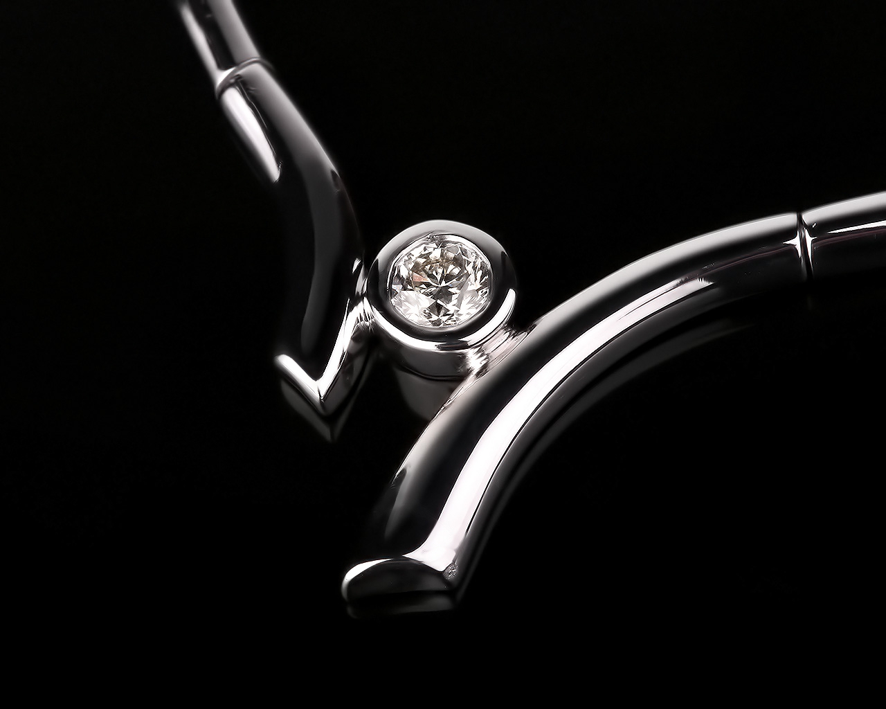 Стильное золотое колье с бриллиантами 0.21ct 230816/4