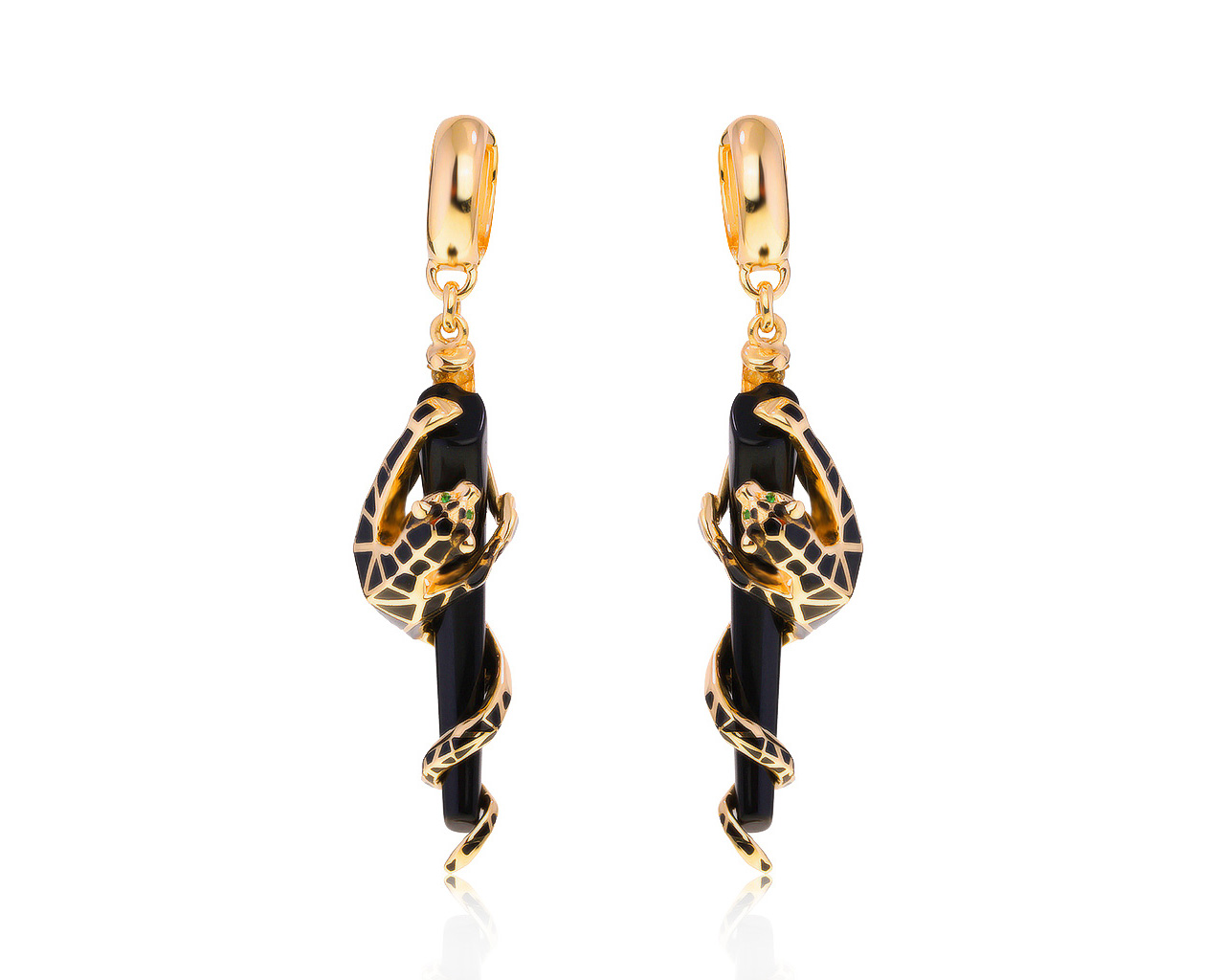 Оригинальные золотые серьги с тсаворитами 0.02ct Roberto Bravo