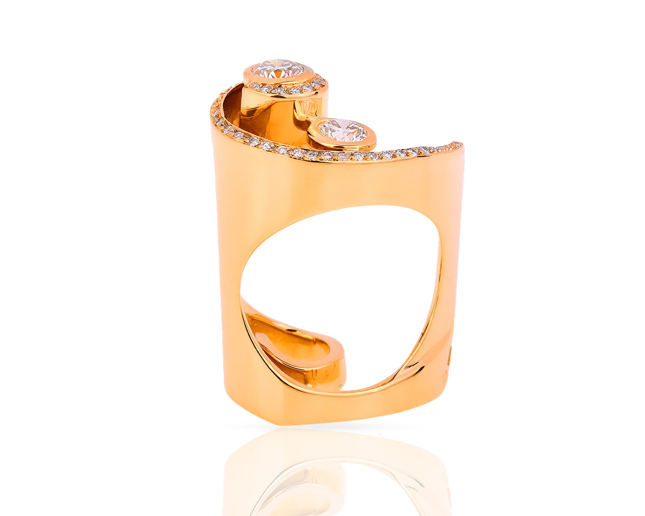 Золотое кольцо с бриллиантами 0.74ct B. Silvain