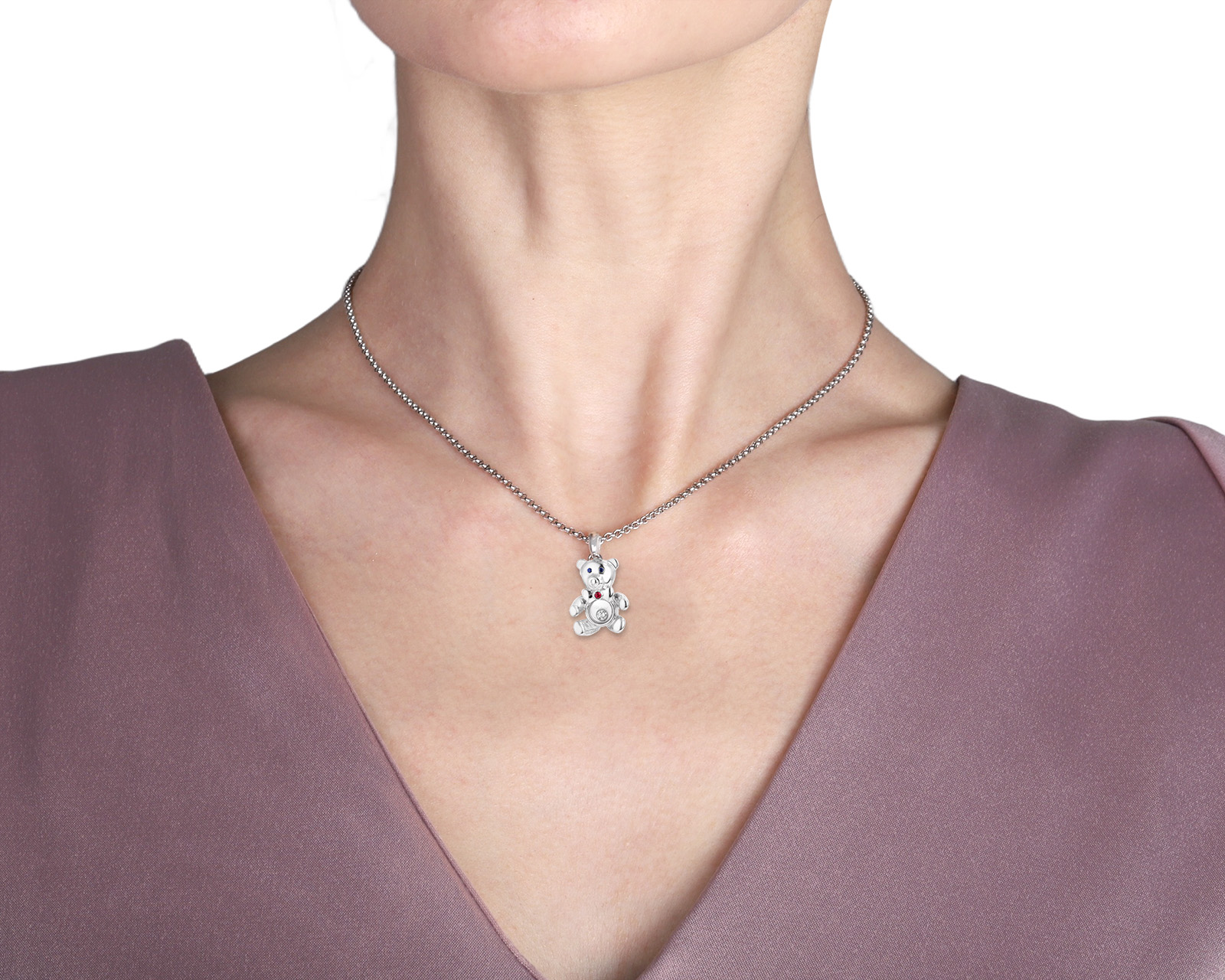 Оригинальный золотой кулон Chopard Happy Diamond Bear