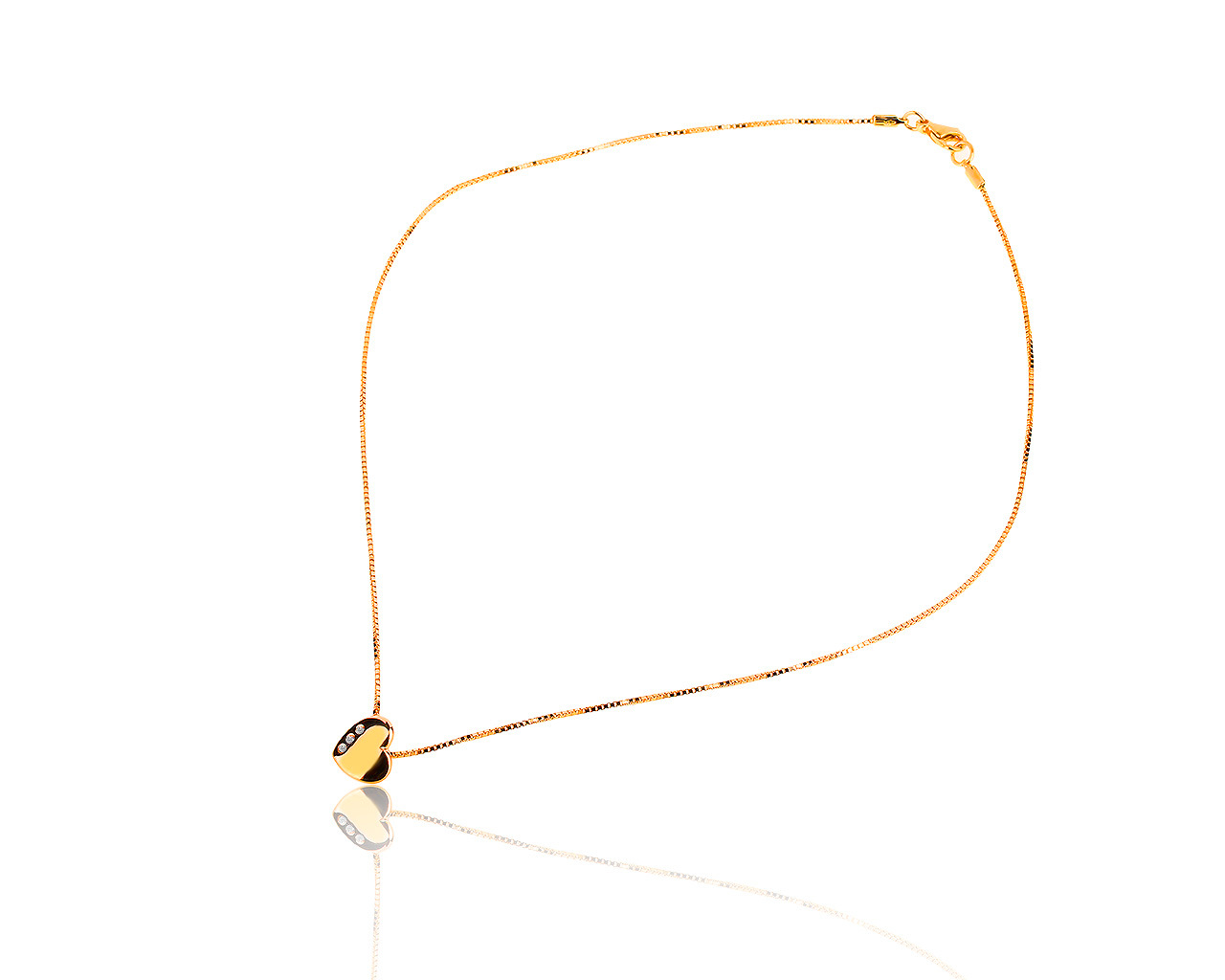 Праздничный золотой кулон с бриллиантами 0.02ct Leo Pizzo Heart