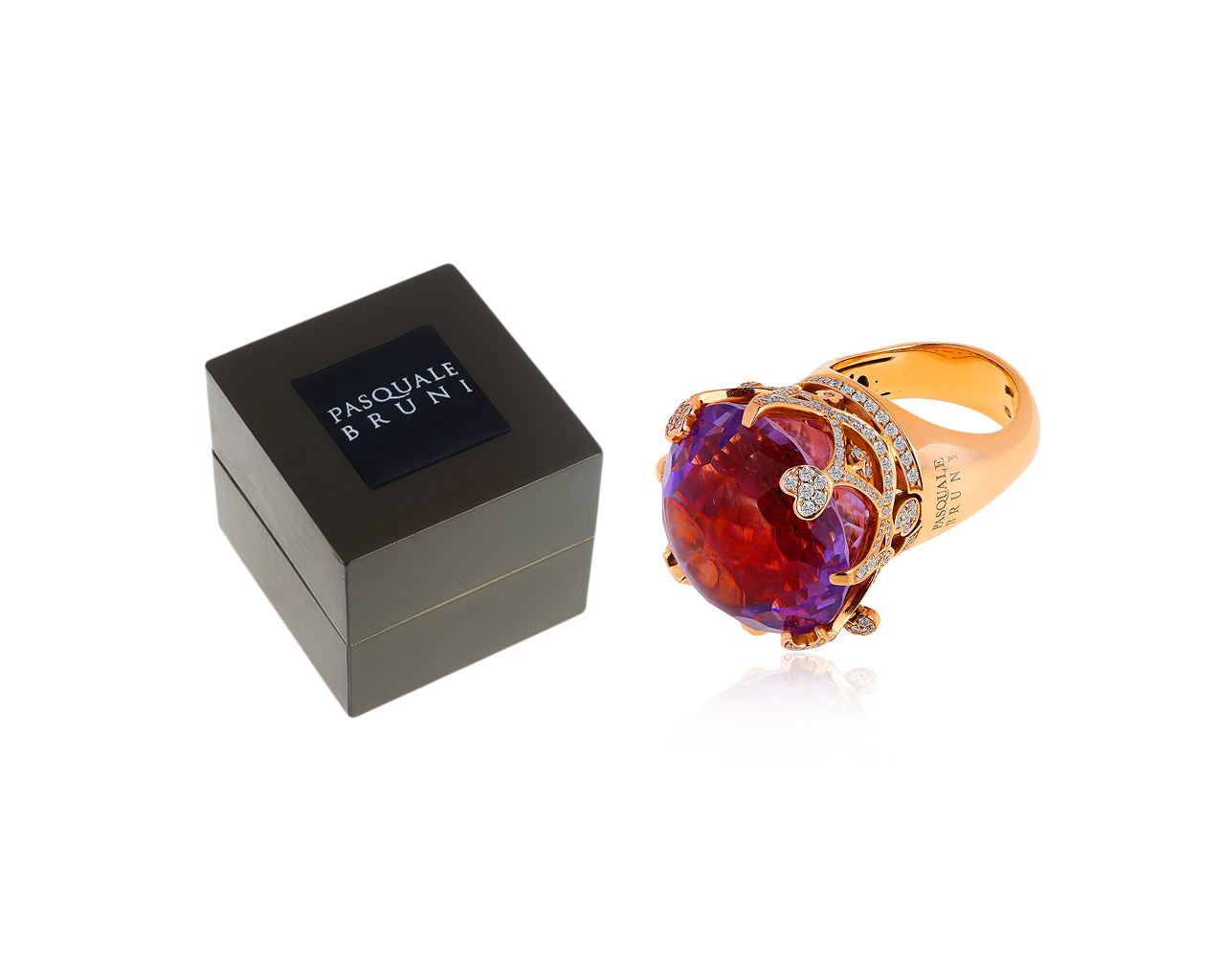 Золотое кольцо с аметистом и бриллиантами 1.60ct Pasquale Bruni