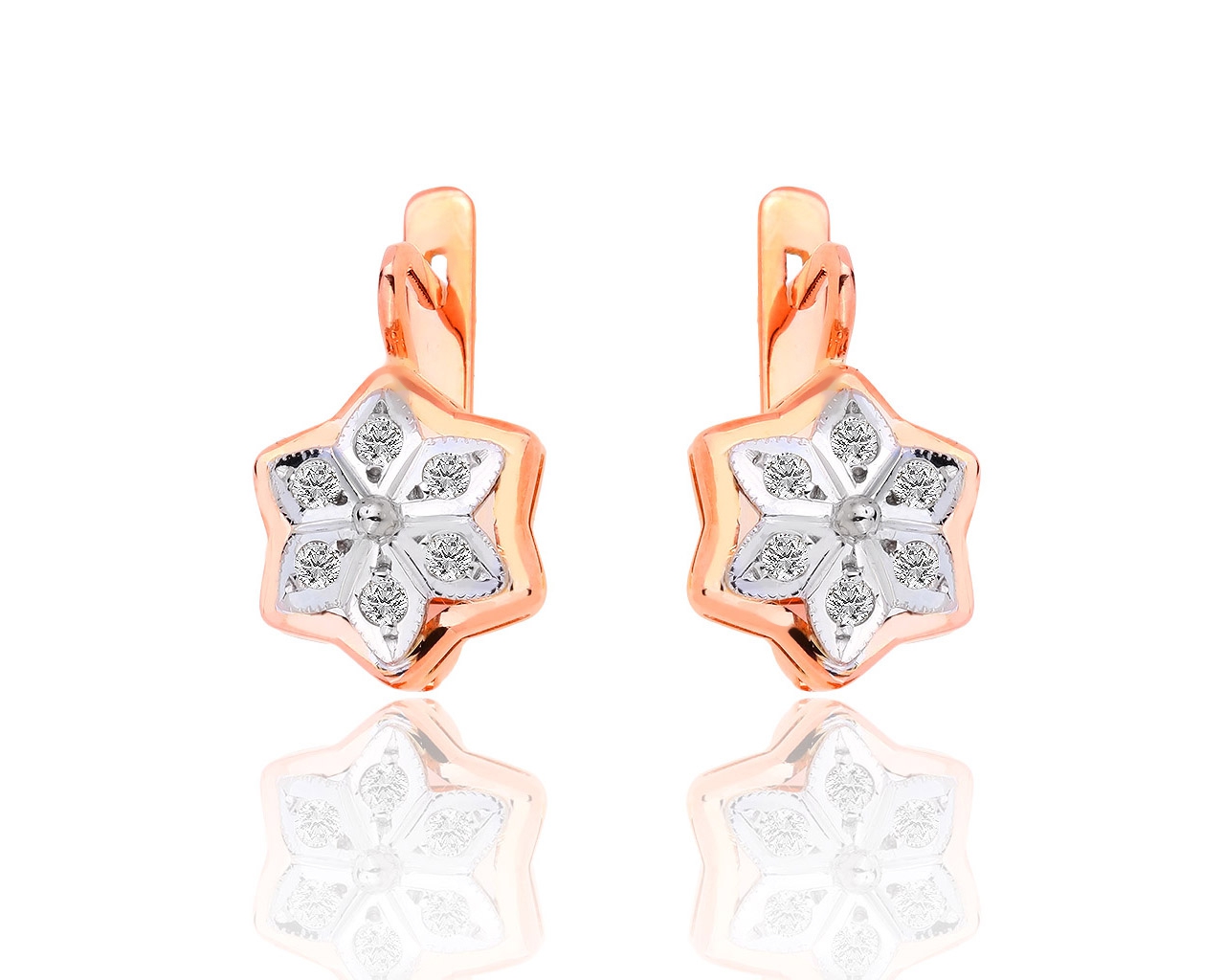 Классические золотые серьги с бриллиантами 0.21ct 260218/4