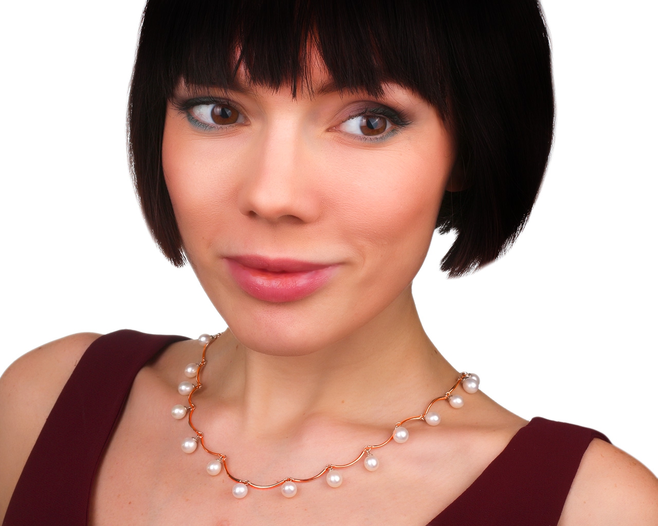 Прекрасное золотое колье с жемчугом Майорика