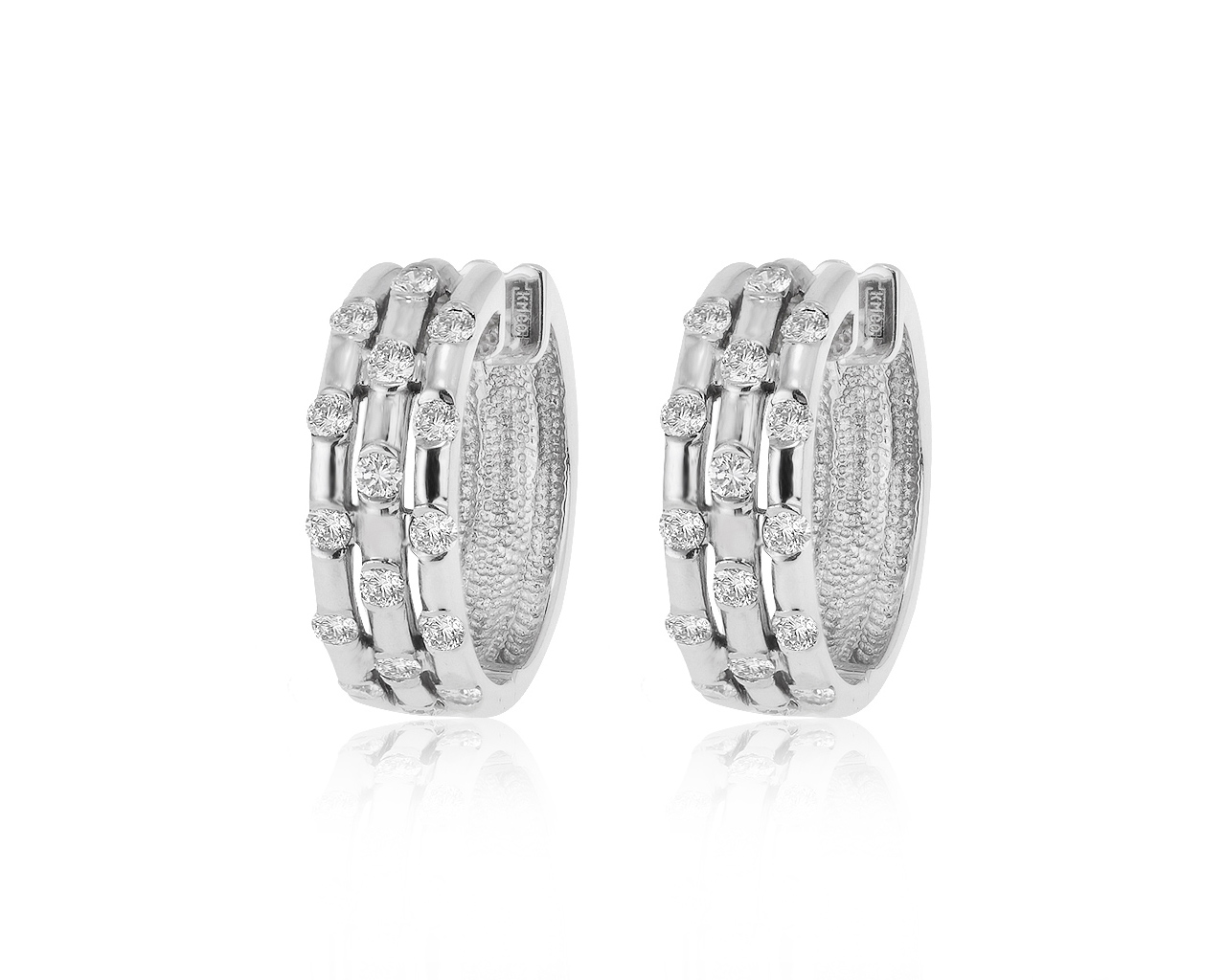 Престижные золотые серьги с бриллиантами 1.19ct