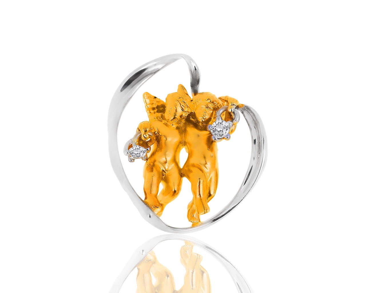 Нежная золотая подвеска с бриллиантами 0.10ct 050219/1