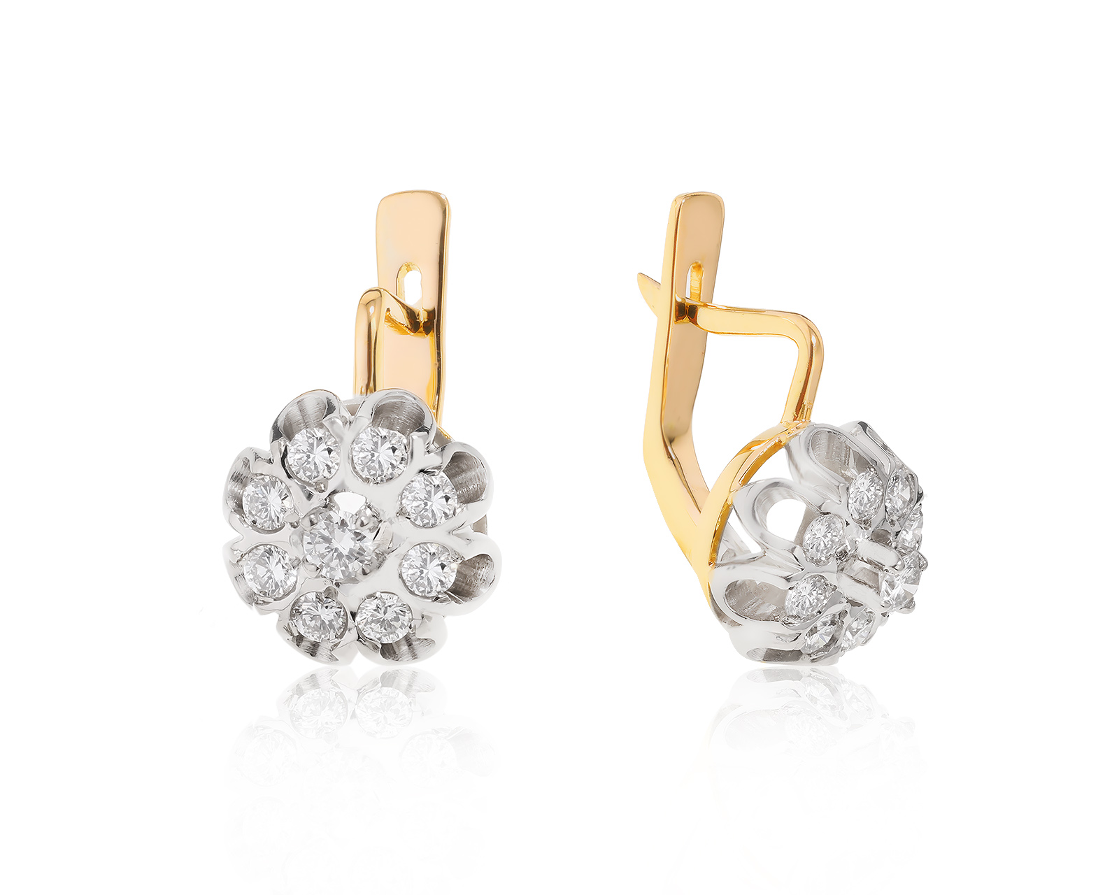 Потрясающие золотые серьги с бриллиантами 0.96ct 130522/10