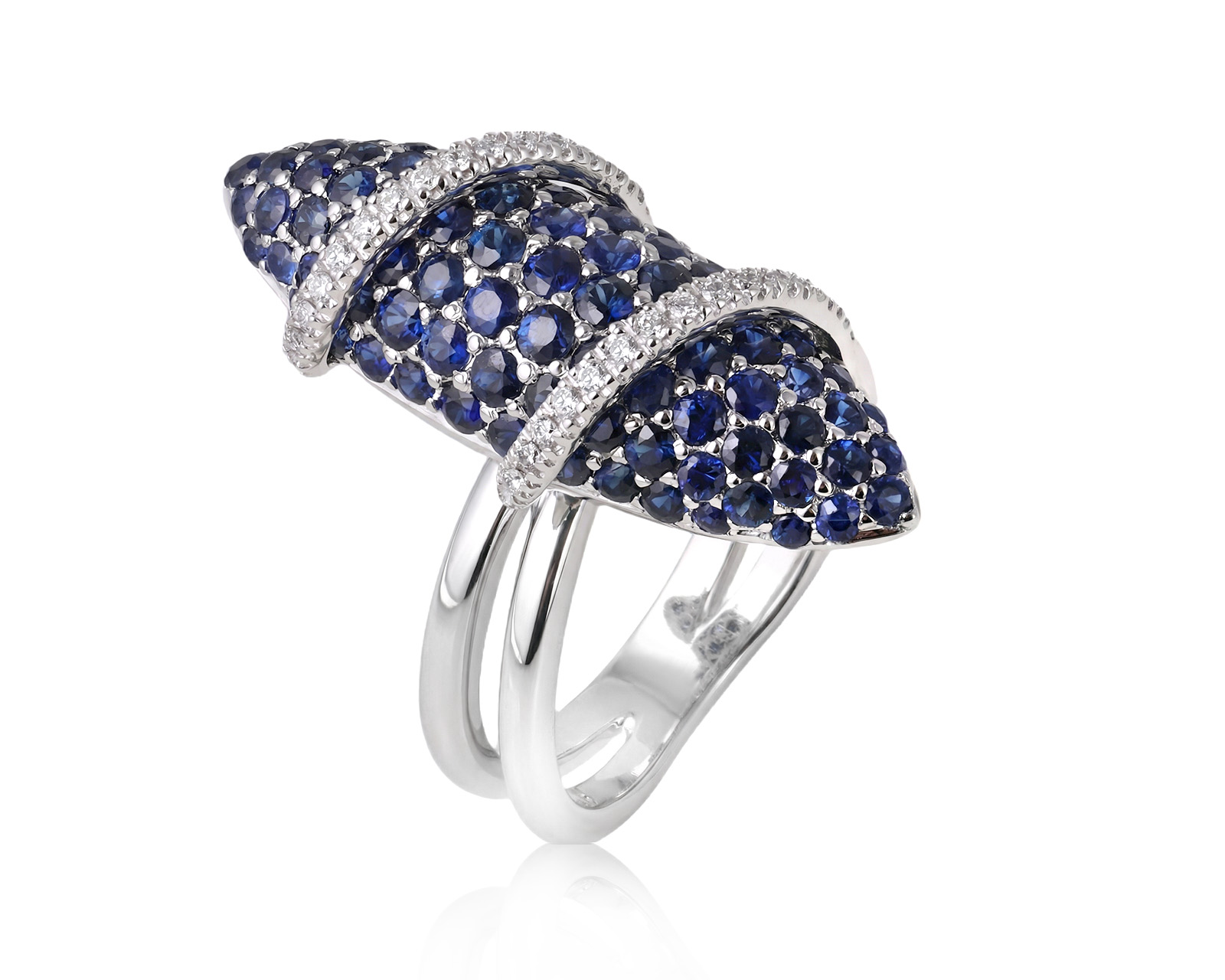 Золотое кольцо с сапфирами 2.80ct и бриллиантами 0.17ct 241225/6