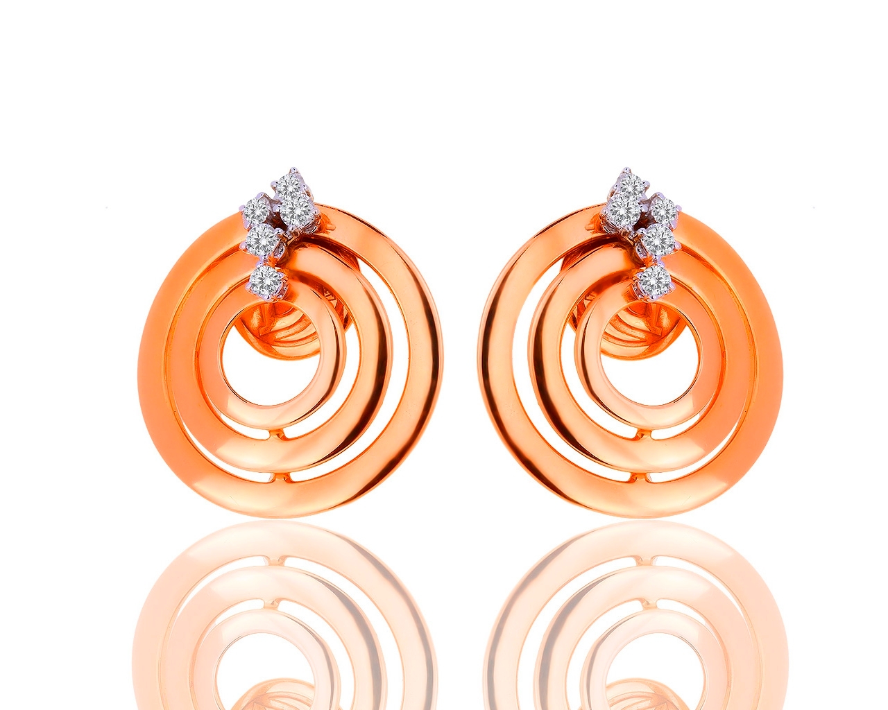 Оригинальные золотые серьги с бриллиантами 0.36ct Damiani 220219/1